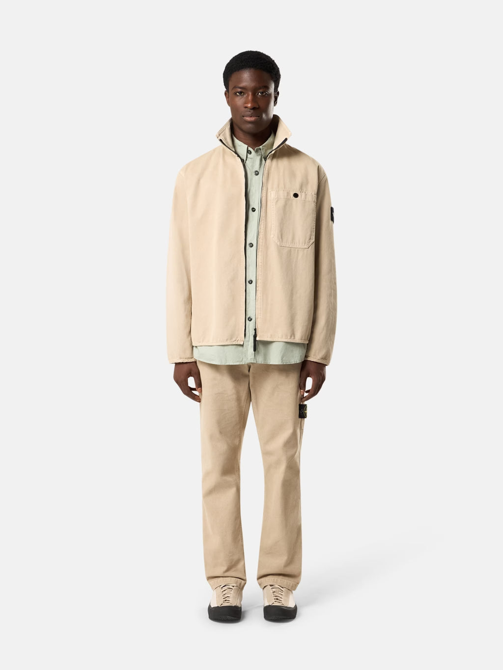 Comfort-fit zip-up overshirt with pocket - BoUvy