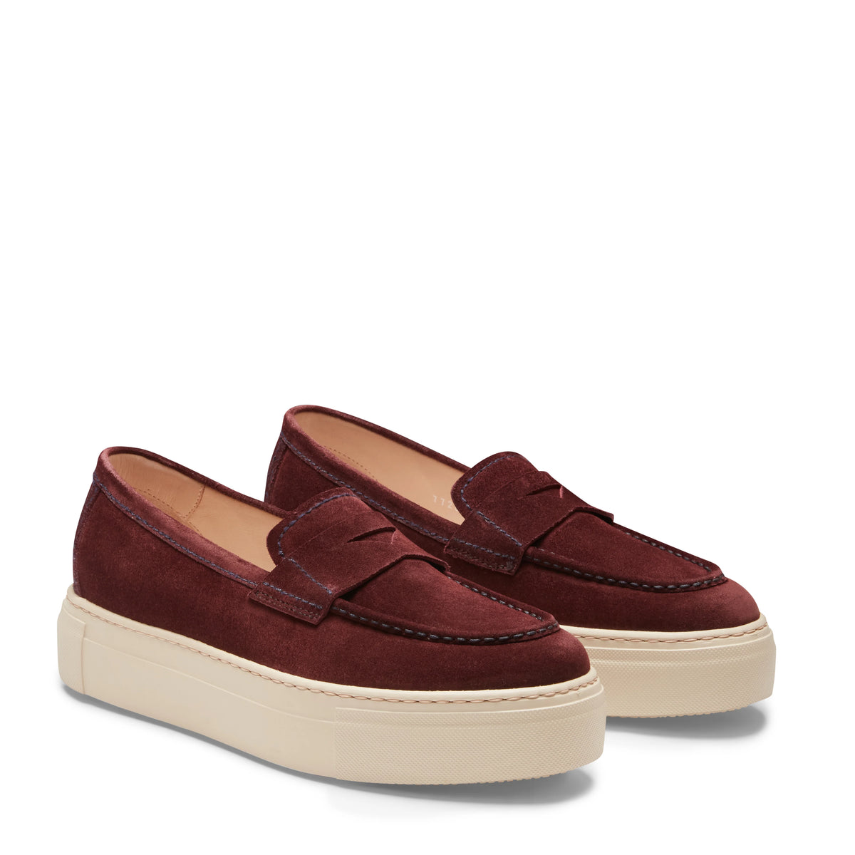 Women's burgundy suede loafer | BoUvy