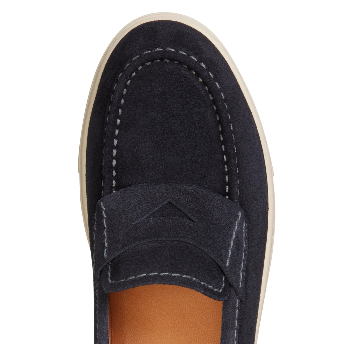 Women's navy blue suede loafer | BoUvy