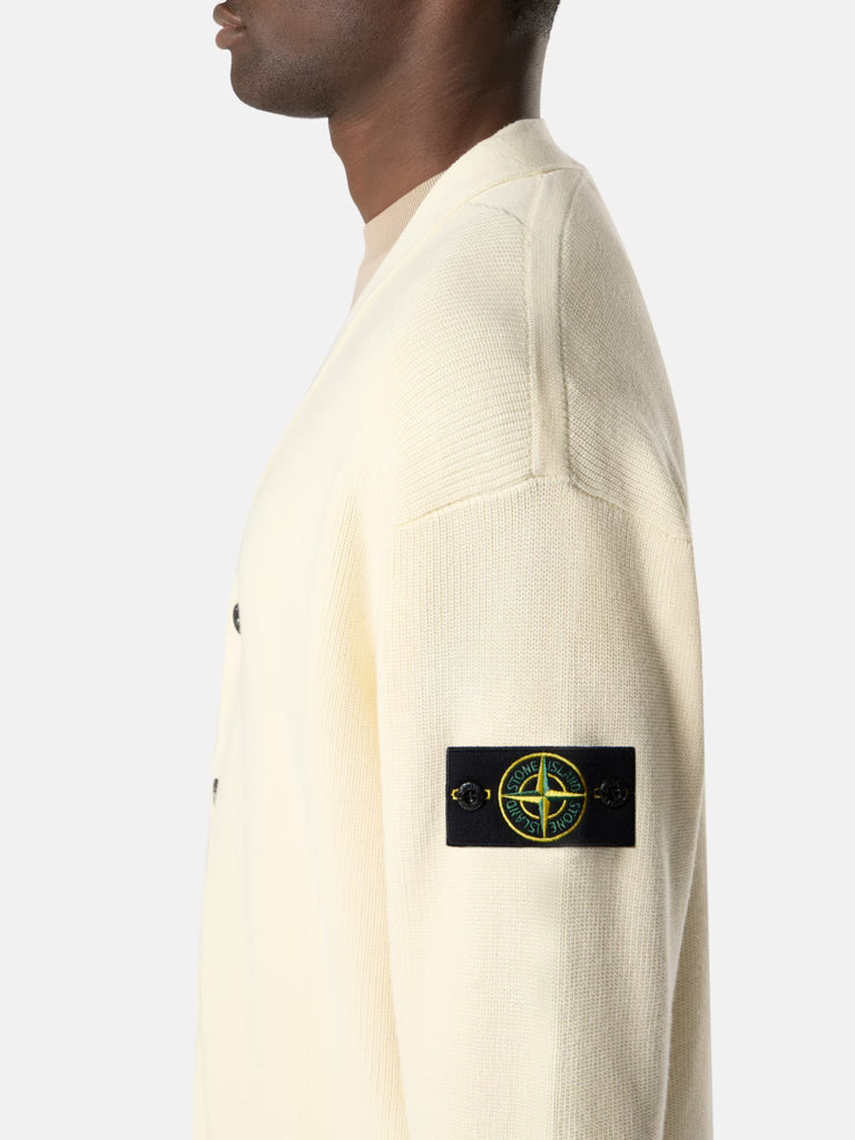 V-neck cardigan with buttons and ribbed trims - BoUvy