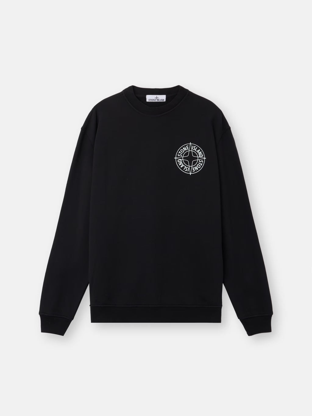 Oversized-fit crewneck sweatshirt with ‘Outline Compass’ print - BoUvy