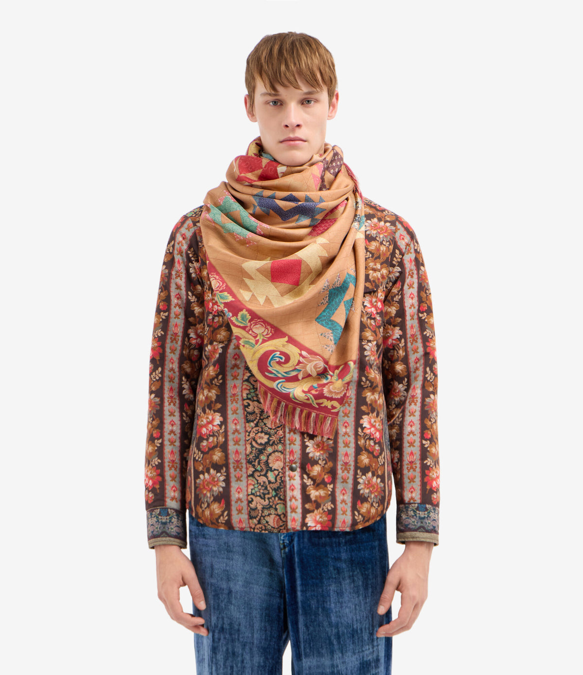 ALOEUW Shawl Scarf Silk 135x195 – Labirinto Di Laguna | BoUvy
