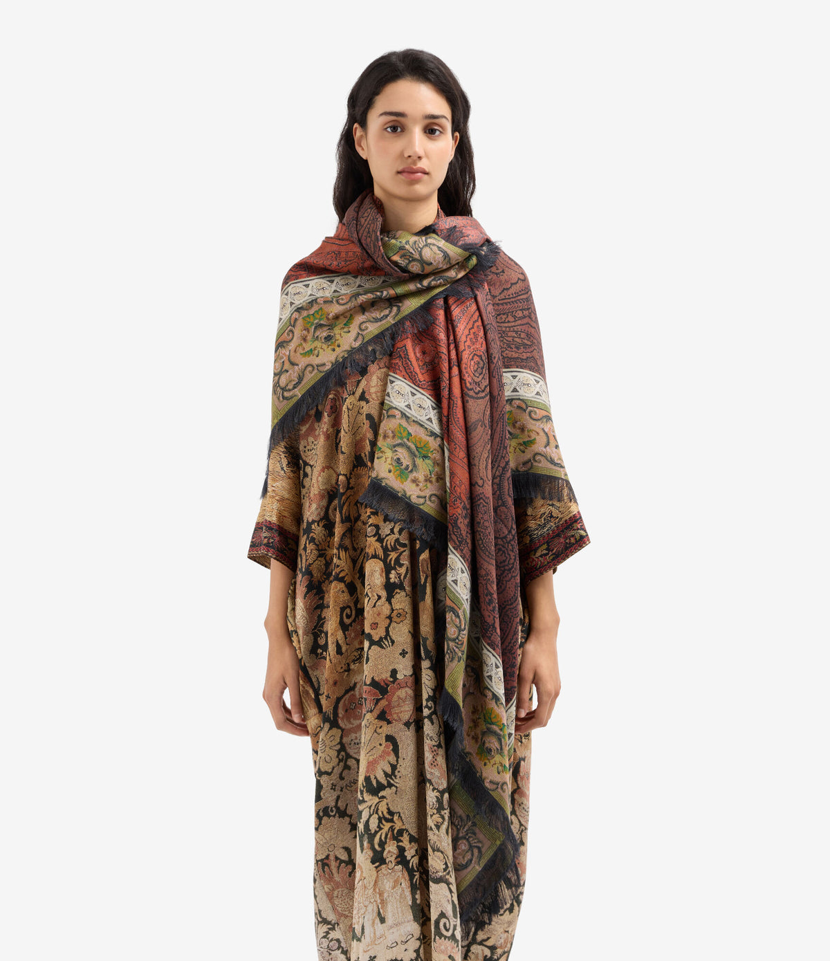 ALOEUW Shawl Scarf Silk 135x195 – Rosone Di Tè | BoUvy