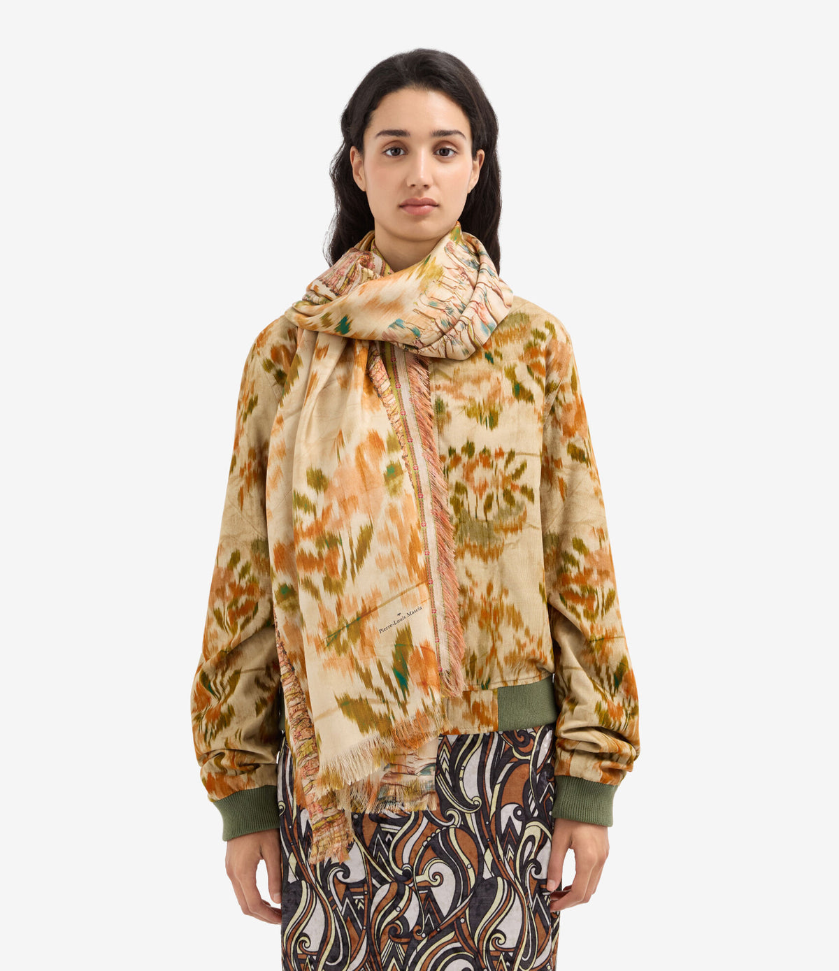 ALOEUW Shawl Scarf Silk 135x195 – Medaglione Di Brina | BoUvy