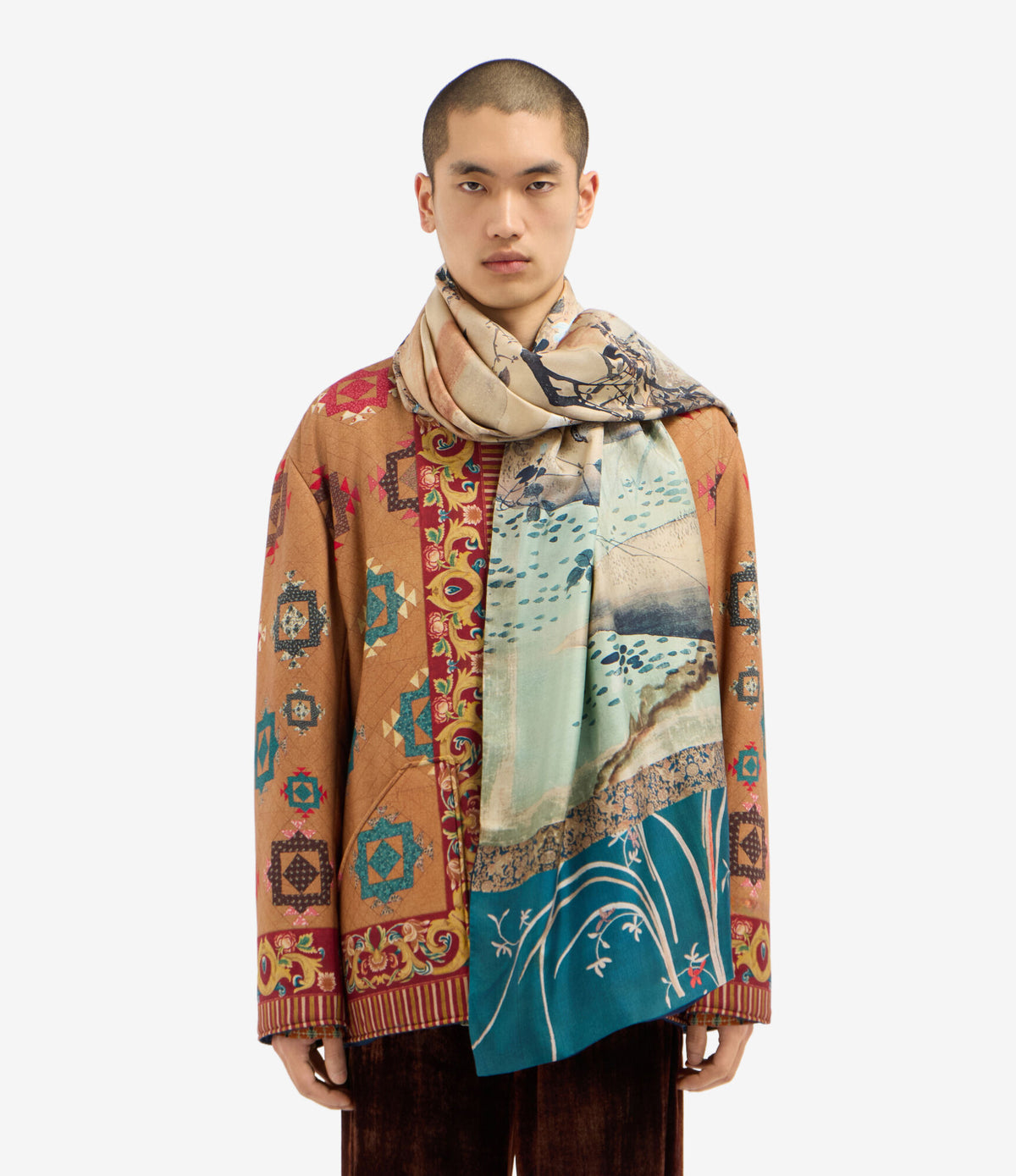 ALOEWON Scarf Silk Cashmere 65x190 – Mosaico Di Laguna | BoUvy