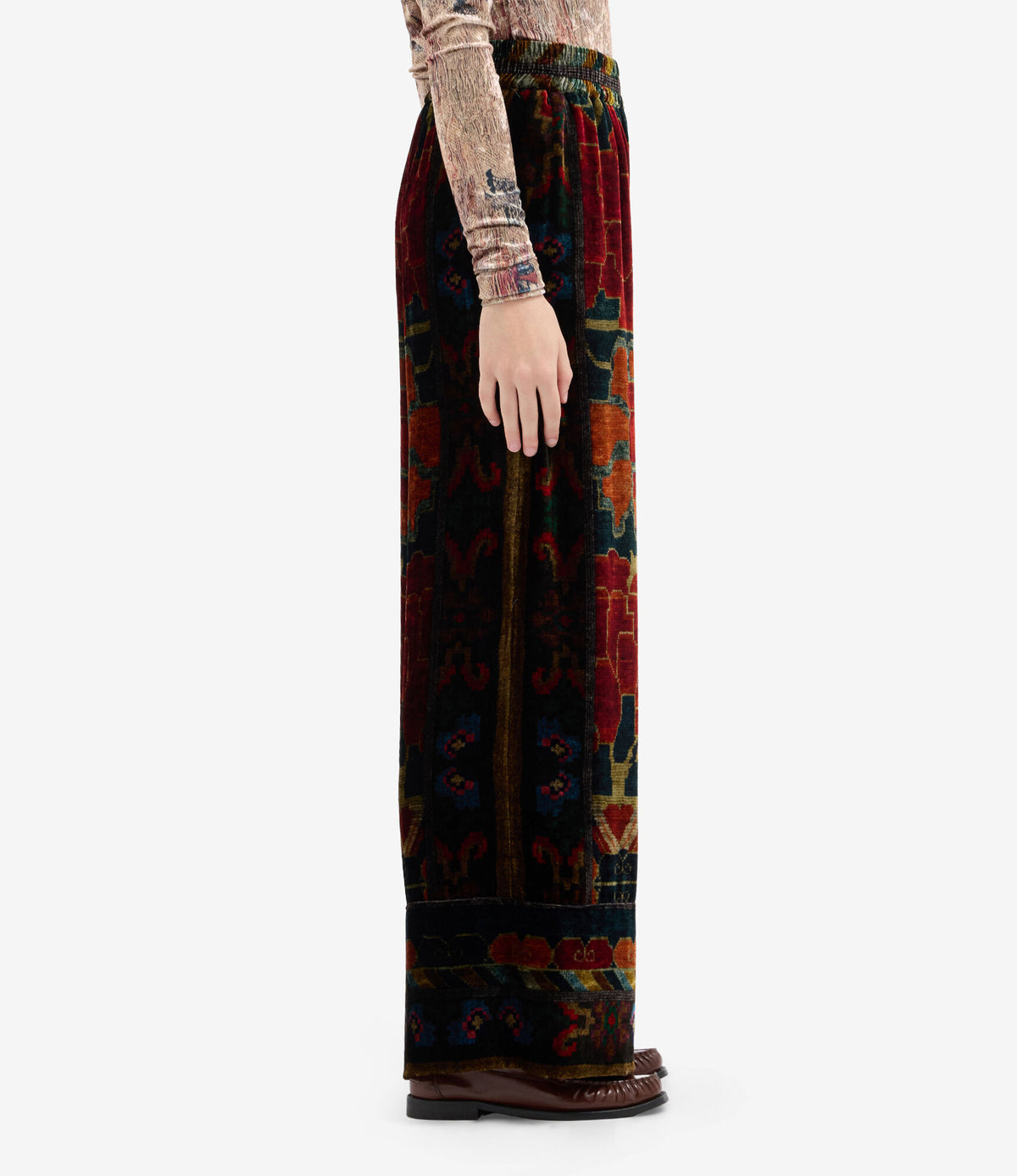 KANADA Palazzo Trousers Viscose Silk – Rosone Di Nebbia | BoUvy