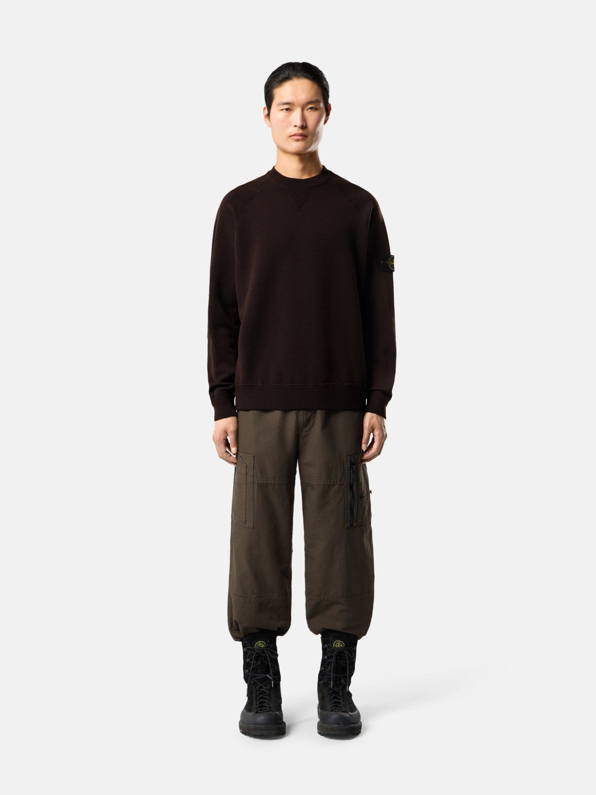 Loose-fit crewneck jumper with raglan sleeves - BoUvy