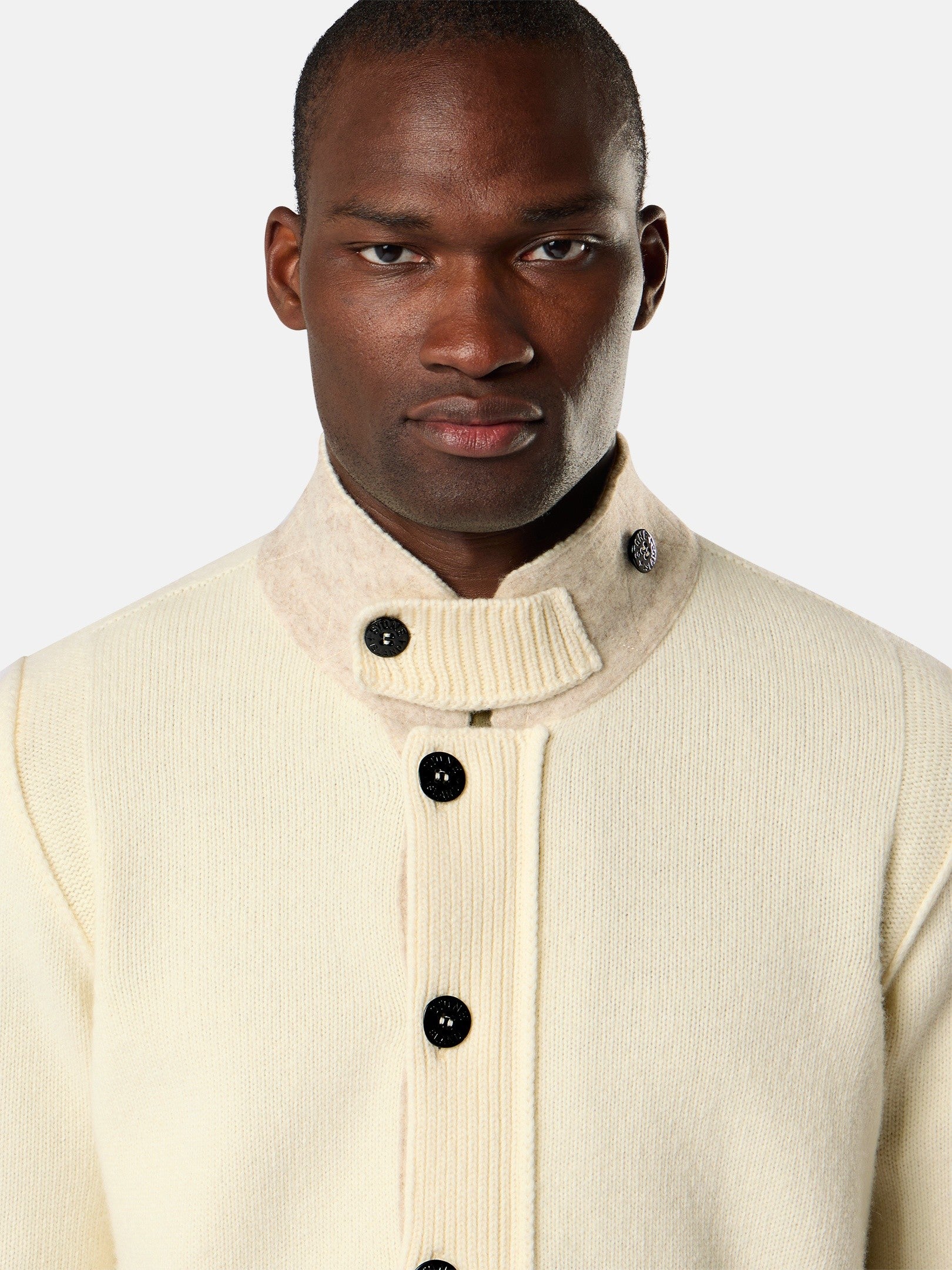 Regular-fit zip-up jumper with button placket - BoUvy