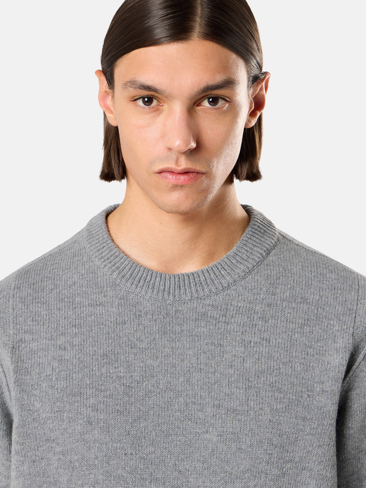 Regular-fit crewneck jumper with ribbed trims - BoUvy