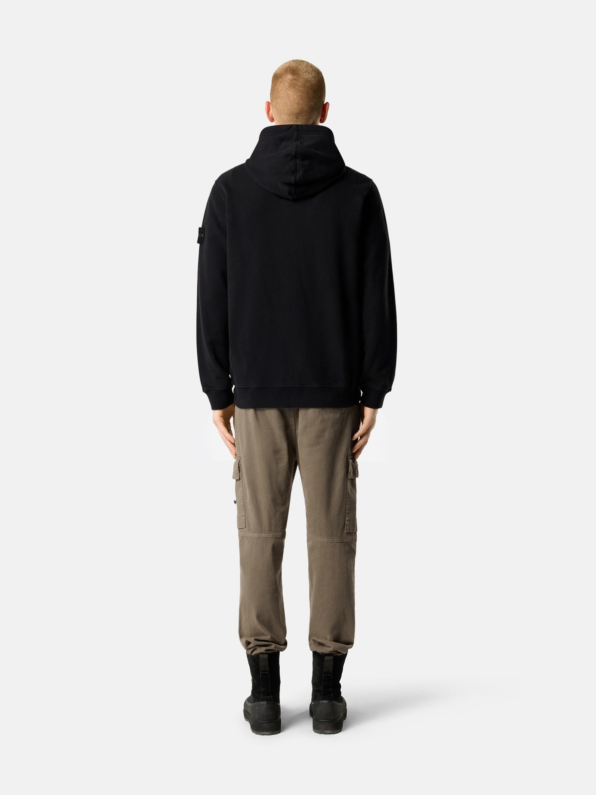 Regular-fit zip-up hooded sweatshirt with ribbed inserts - BoUvy