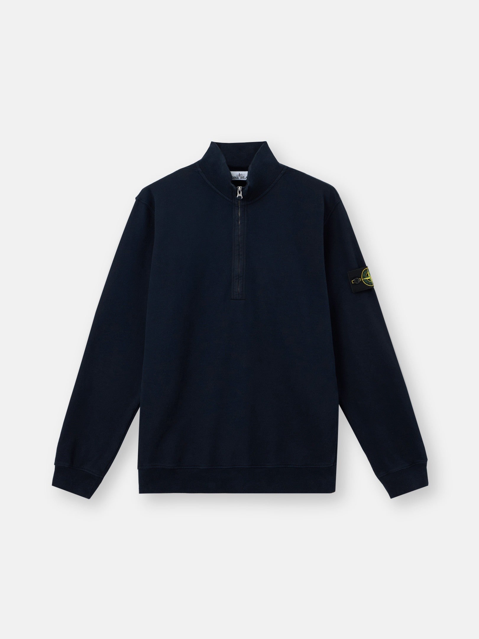 Regular-fit half-zip sweatshirt with ribbed inserts - BoUvy