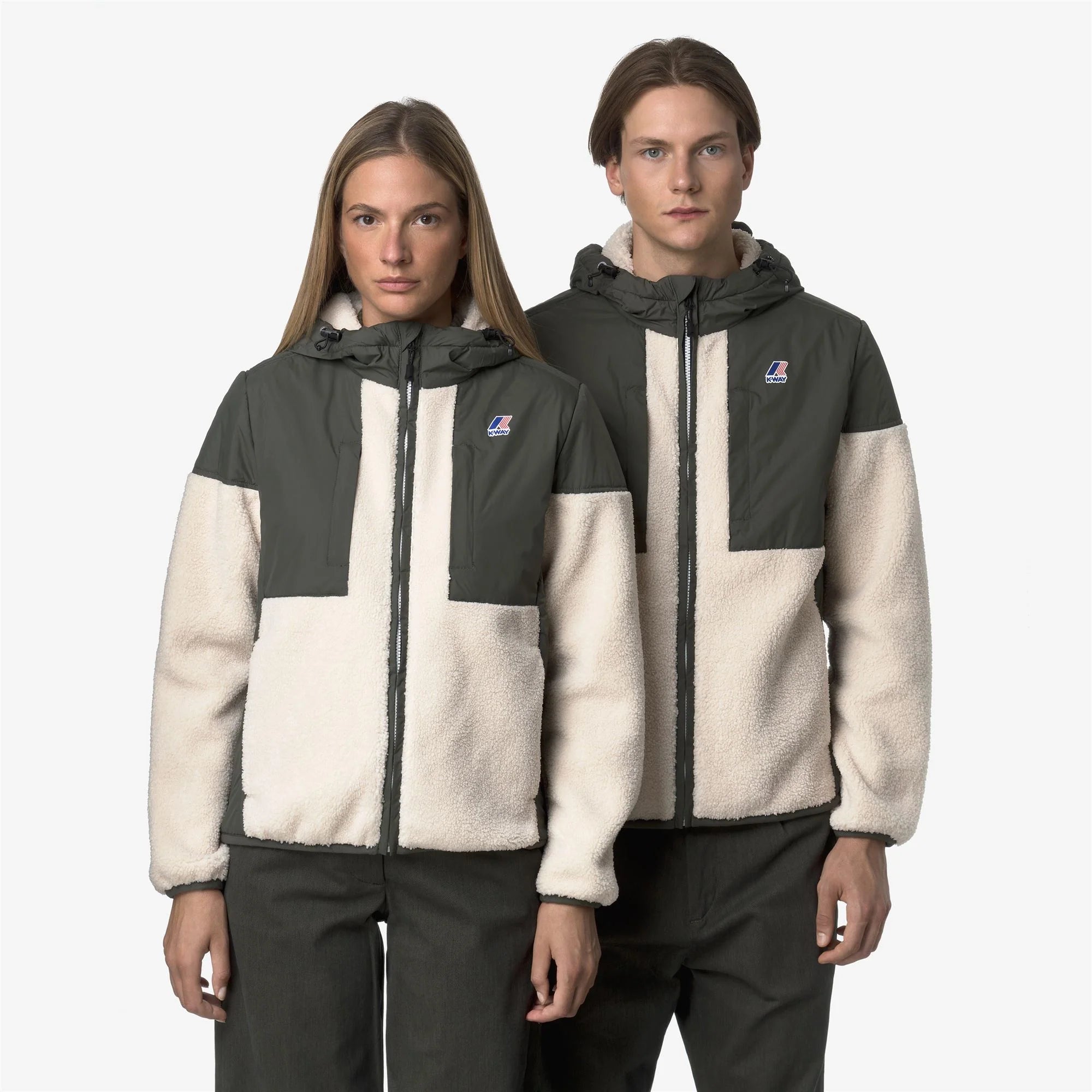 SAMSON 4.0 ORSETTO - Fleece - Hoodie Full Zip - Unisex - GREEN BLACKISH--Ivory | BoUvy