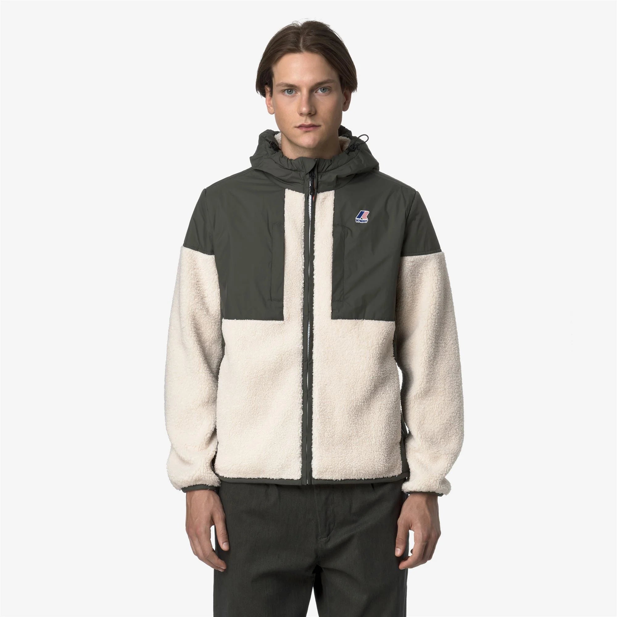 SAMSON 4.0 ORSETTO - Fleece - Hoodie Full Zip - Unisex - GREEN BLACKISH--Ivory | BoUvy