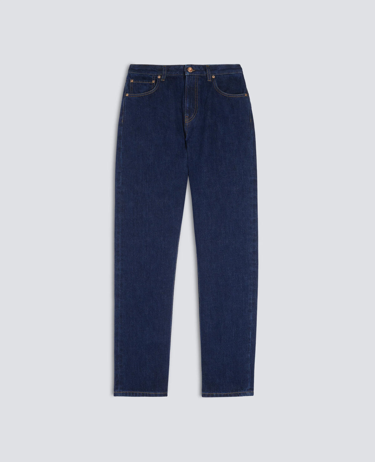HIGH-WAISTED COTTON DENIM TROUSERS - DENIM | BoUvy
