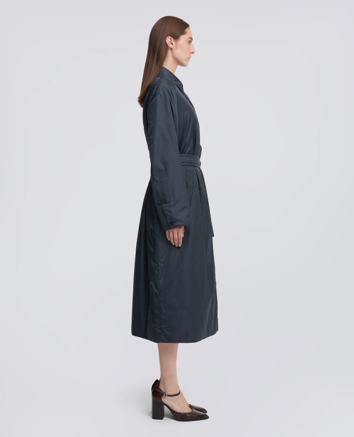 NYLON COAT PADDED WITH THERMORE(R) WADDING - NAVY | BoUvy