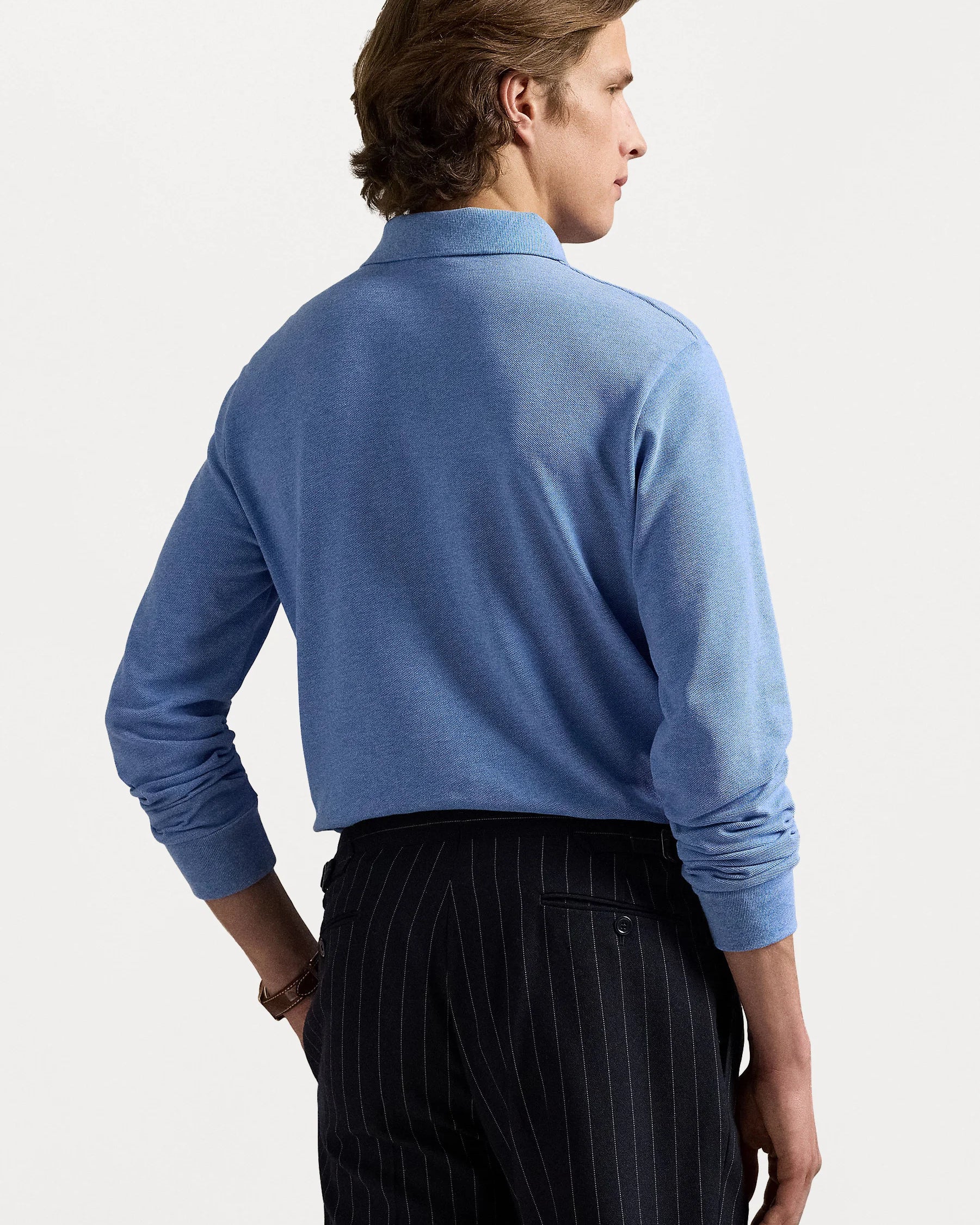 Mesh Long-Sleeve Polo Shirt - BoUvy