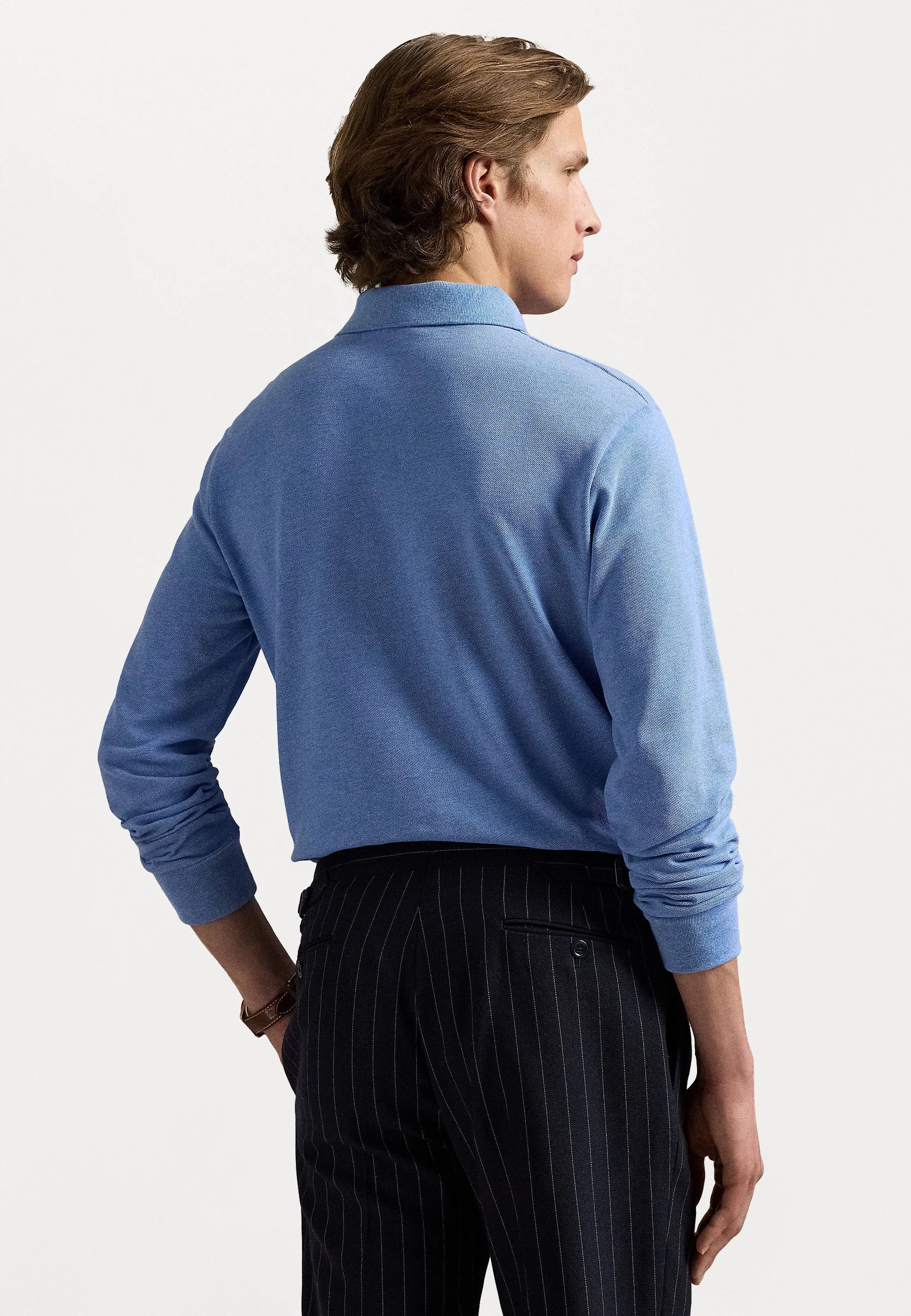 Mesh Long-Sleeve Polo Shirt - BoUvy