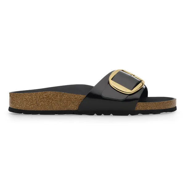 Madrid Big Buckle Natural Leather Patent - BoUvy
