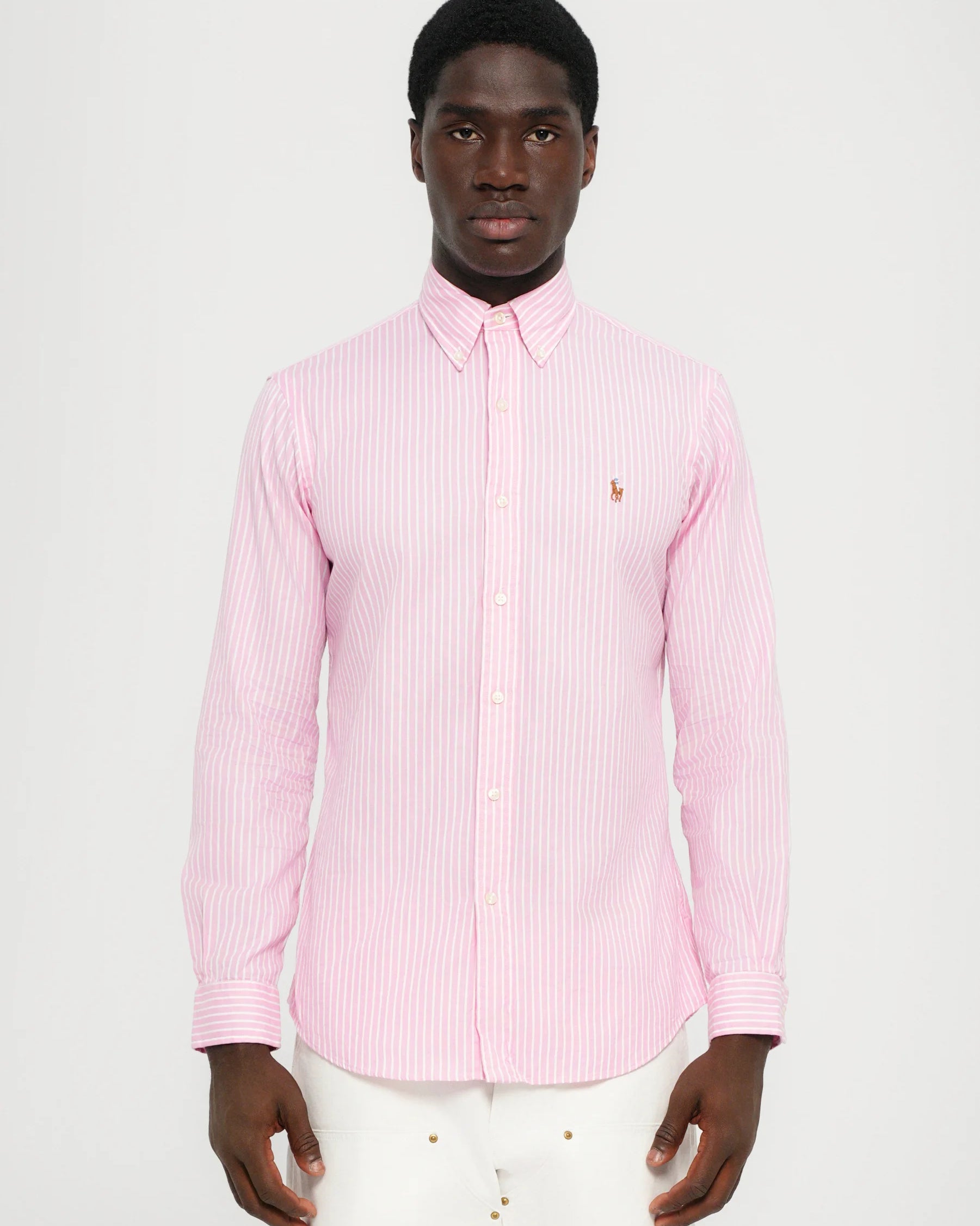 Custom Fit Striped Stretch Oxford Shirt - BoUvy