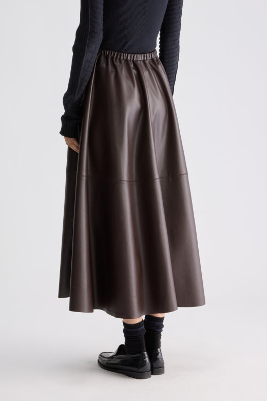 Hezra faux-leather long skirt - BoUvy