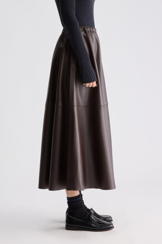 Hezra faux-leather long skirt - BoUvy