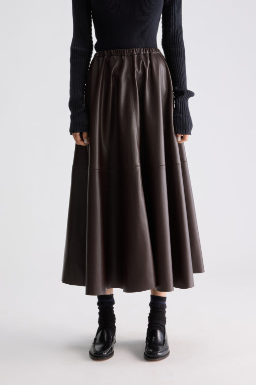 Hezra faux-leather long skirt - BoUvy