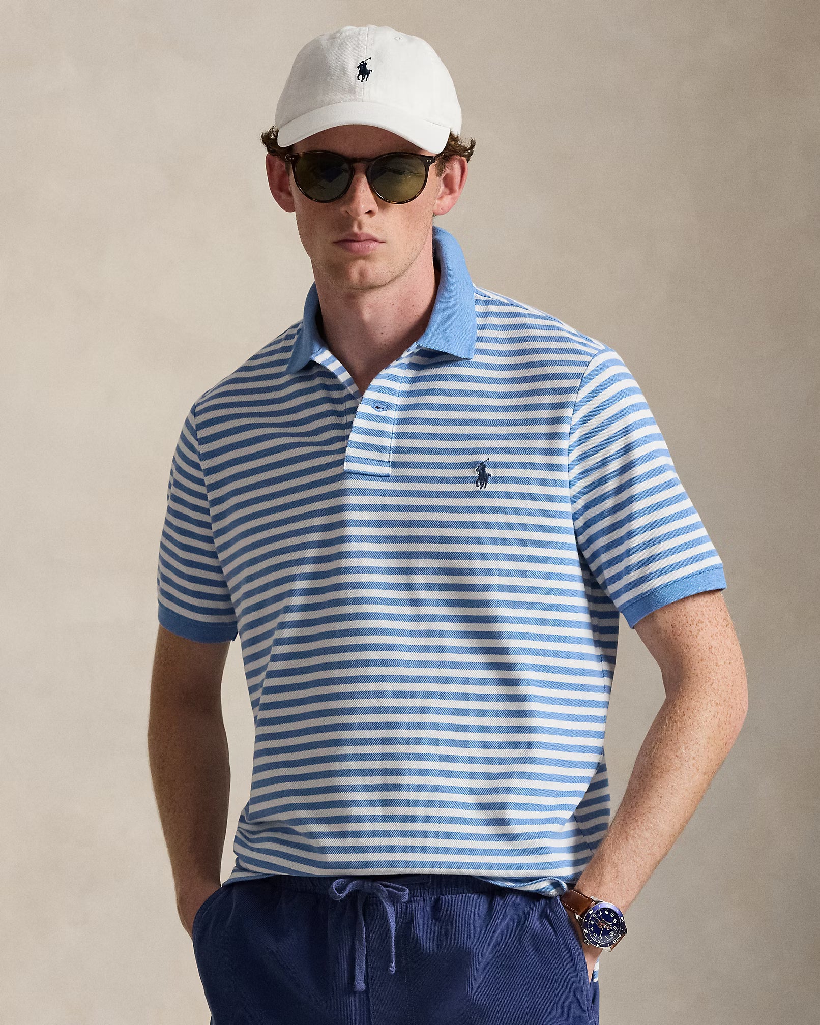 Striped Mesh Polo Shirt - BoUvy
