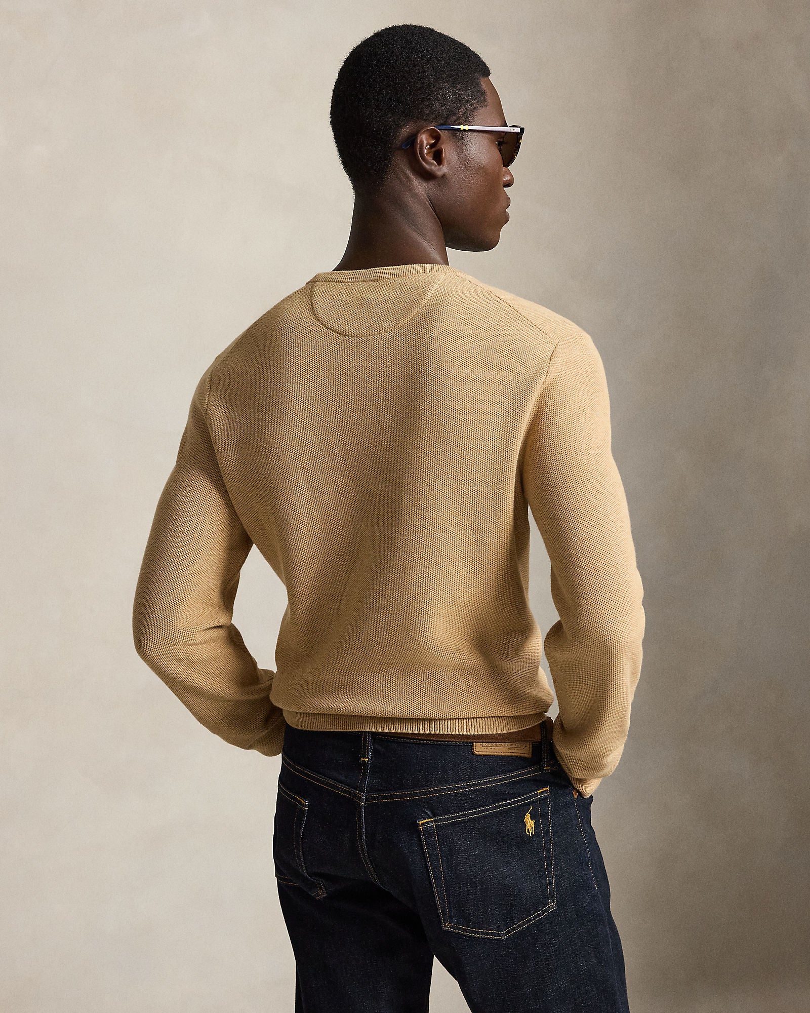 MESH-KNIT COTTON CREWNECK SWEATER - BoUvy