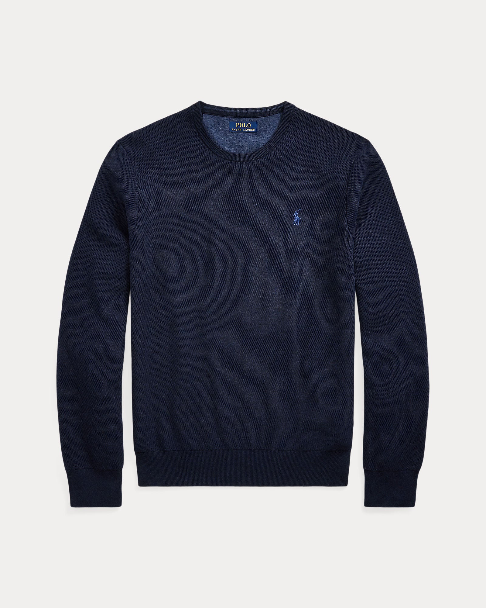 MESH-KNIT COTTON CREWNECK SWEATER - BoUvy