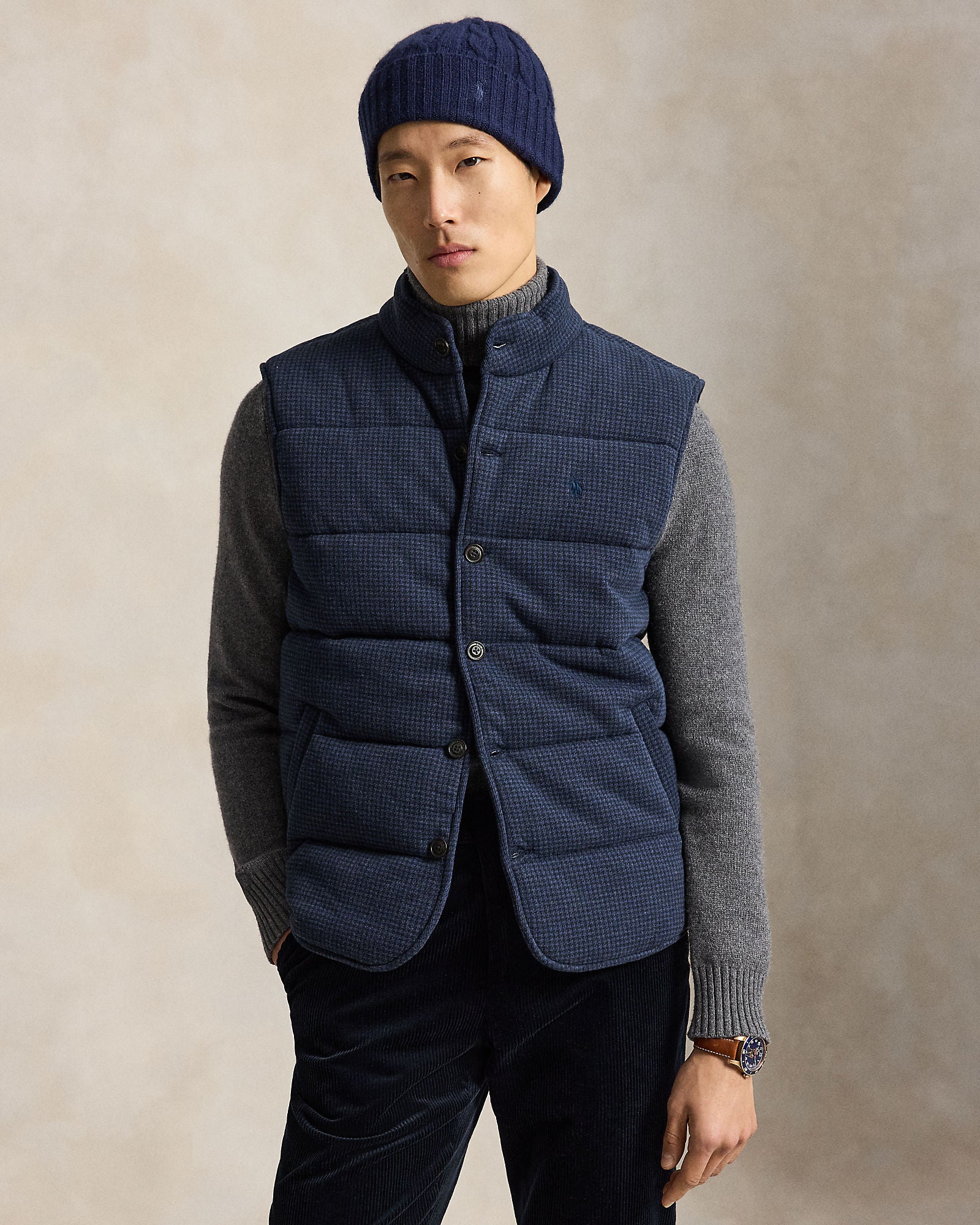 HOUNDSTOOTH ESTATE-RIB VEST | BoUvy