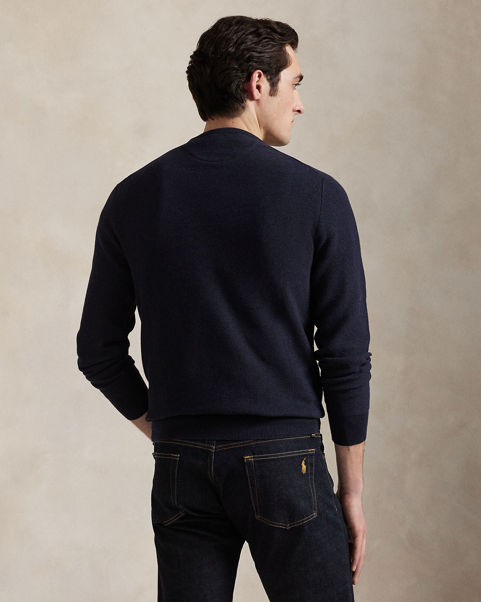 MESH-KNIT COTTON CREWNECK SWEATER - BoUvy