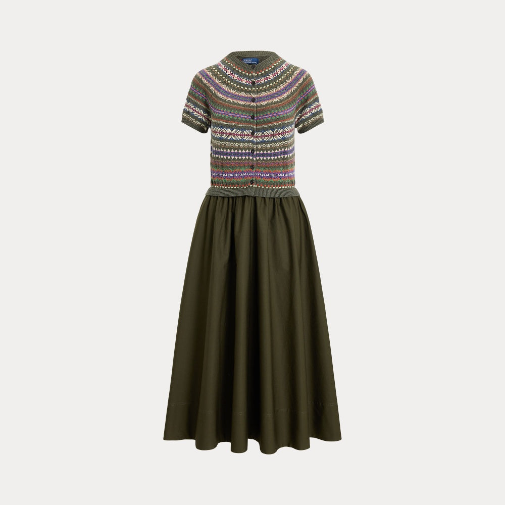HYBRID FAIR ISLE-BODICE DRESS - BoUvy