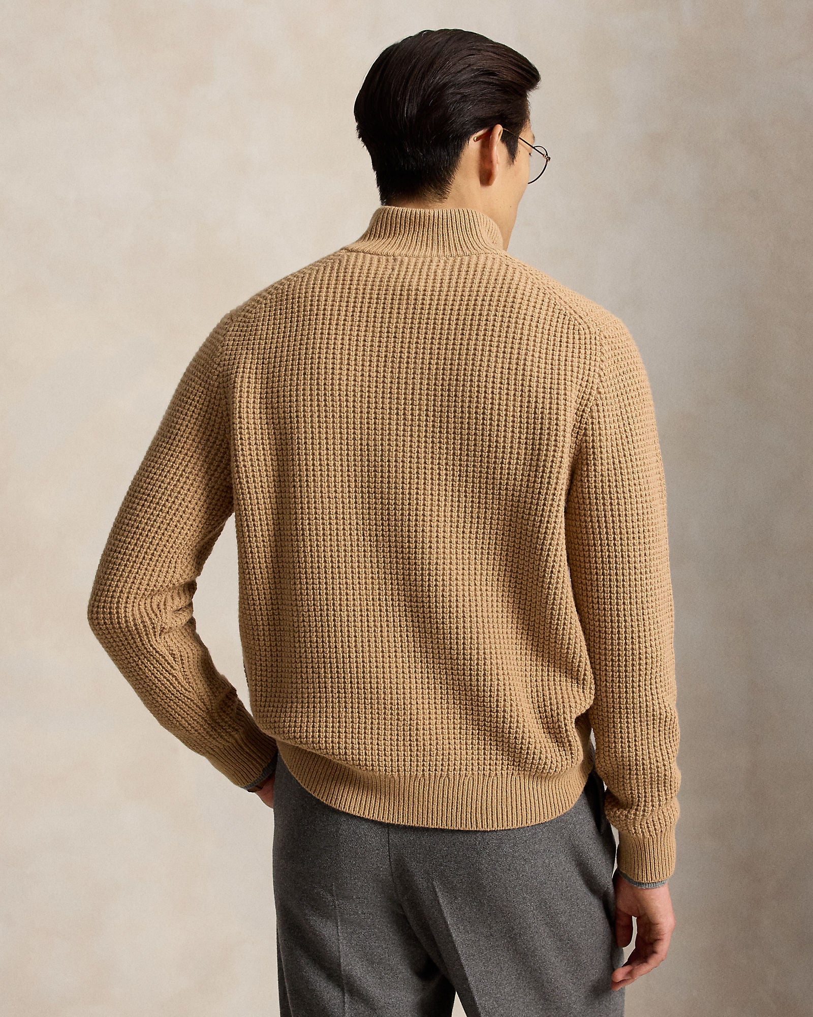 WAFFLE-KNIT WOOL-COTTON SWEATER - BoUvy