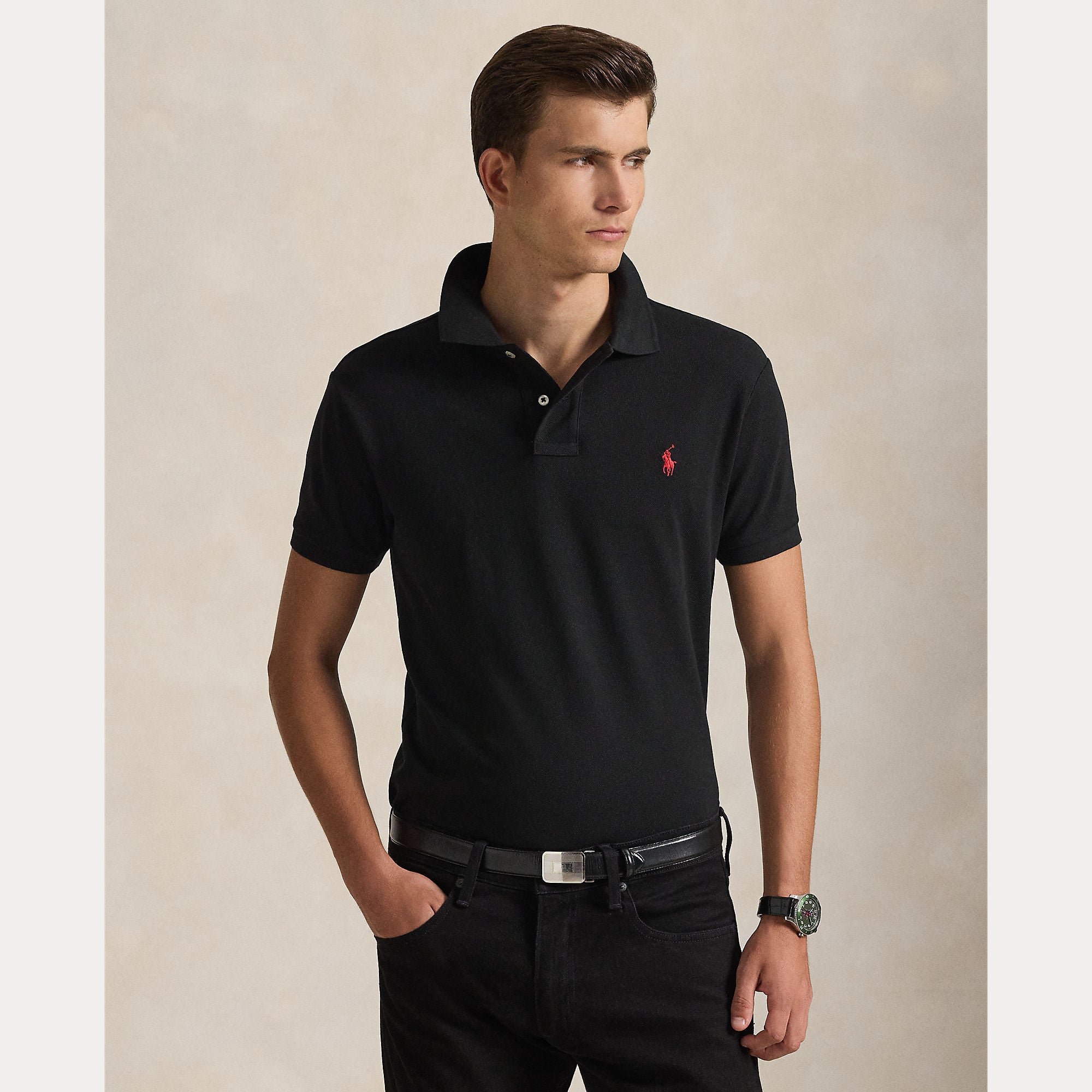 Slim Fit Mesh Polo Shirt - BoUvy