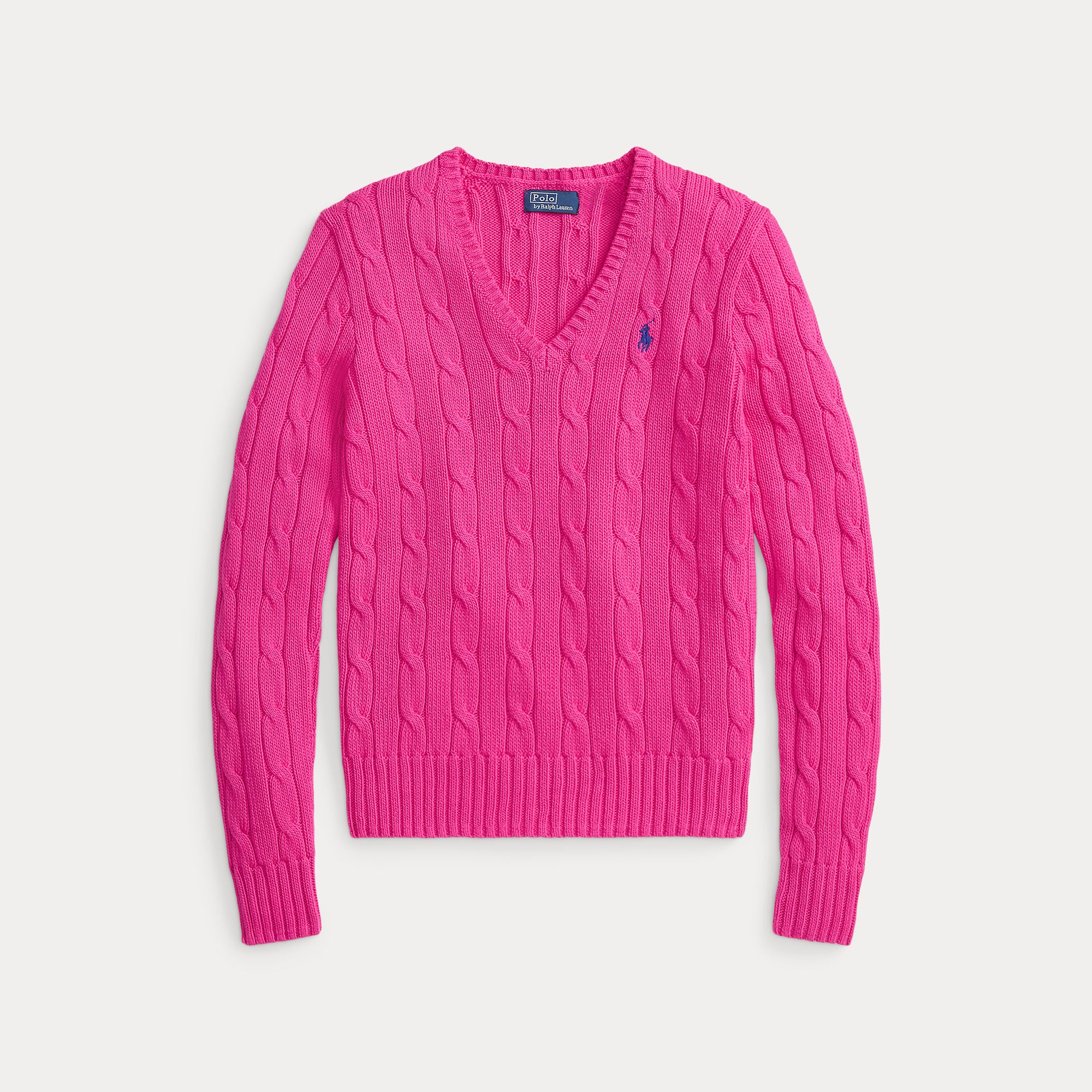 Cable-Knit Cotton V-Neck Sweater - BoUvy