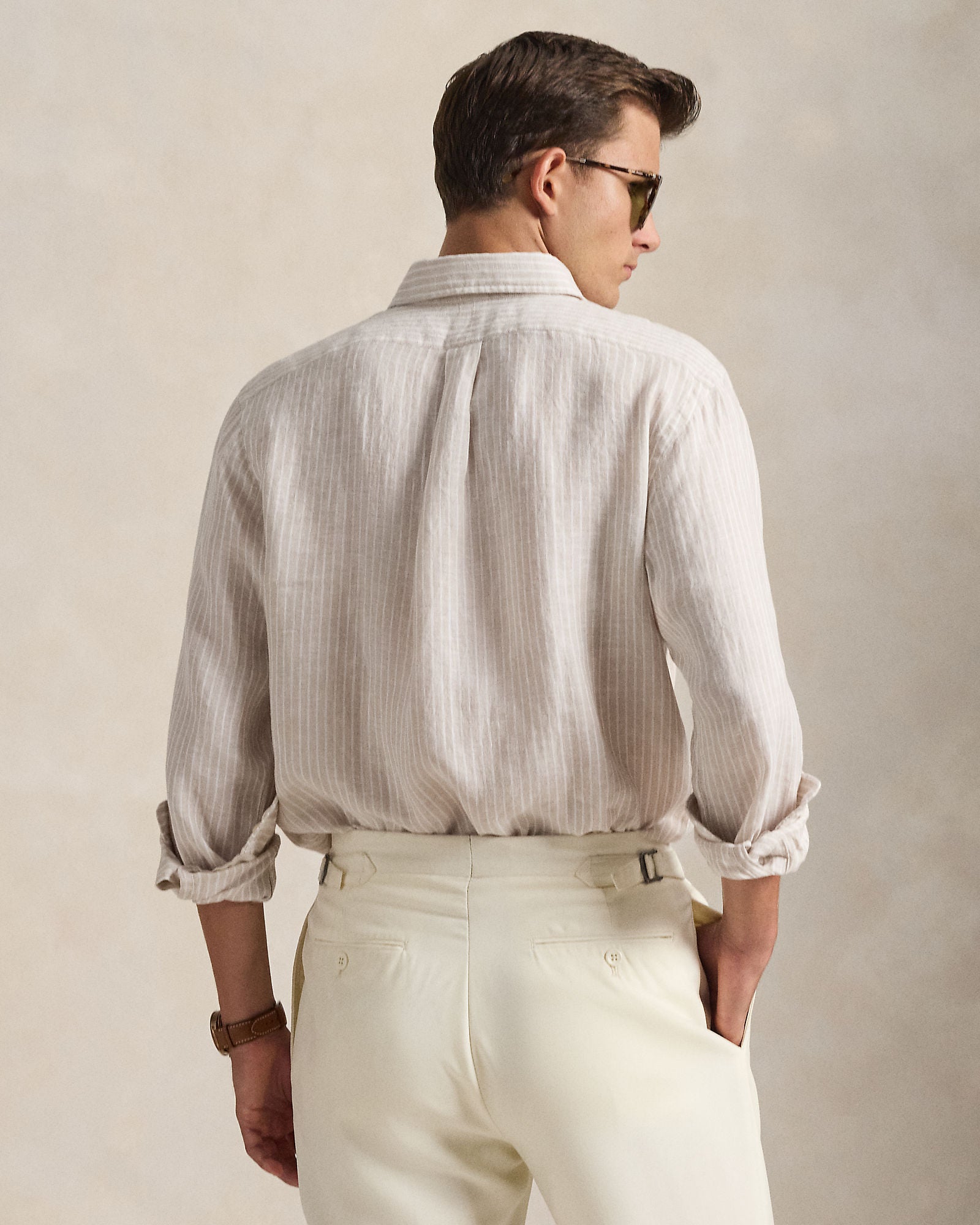 Custom Fit Striped Linen Shirt - BoUvy