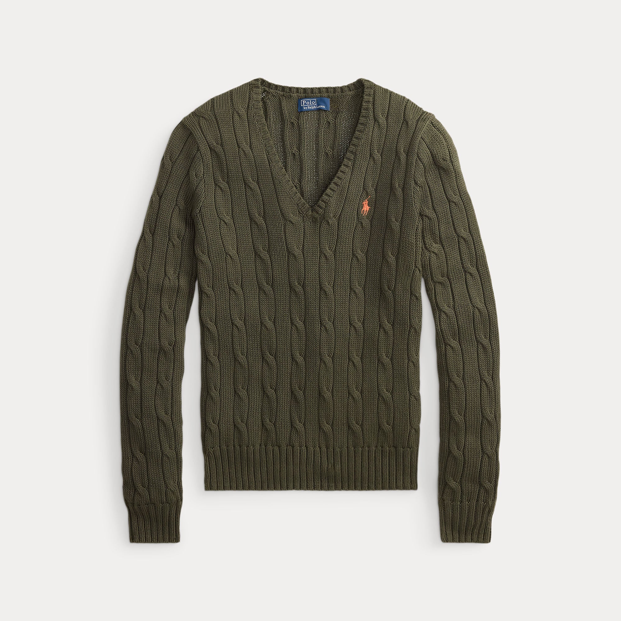 Cable-Knit Cotton V-Neck Sweater - BoUvy