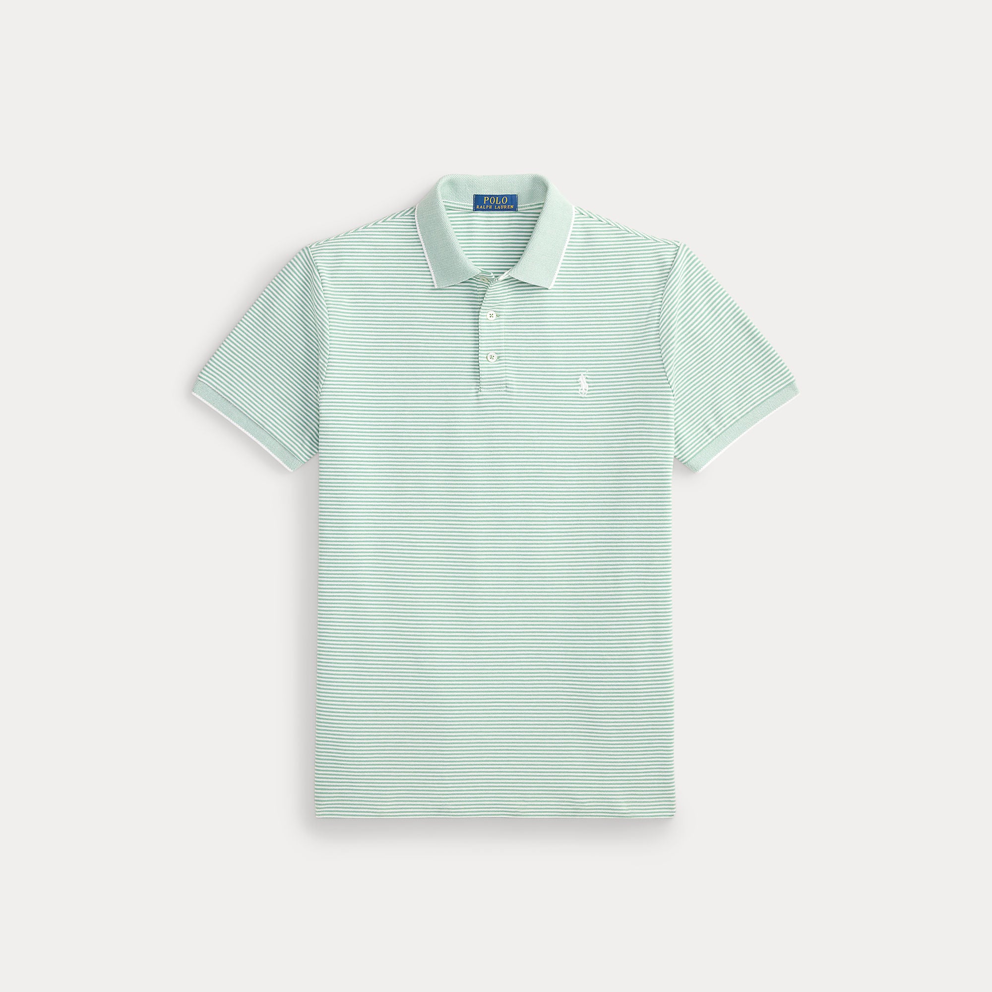 Custom Slim Striped Stretch Mesh Polo - BoUvy