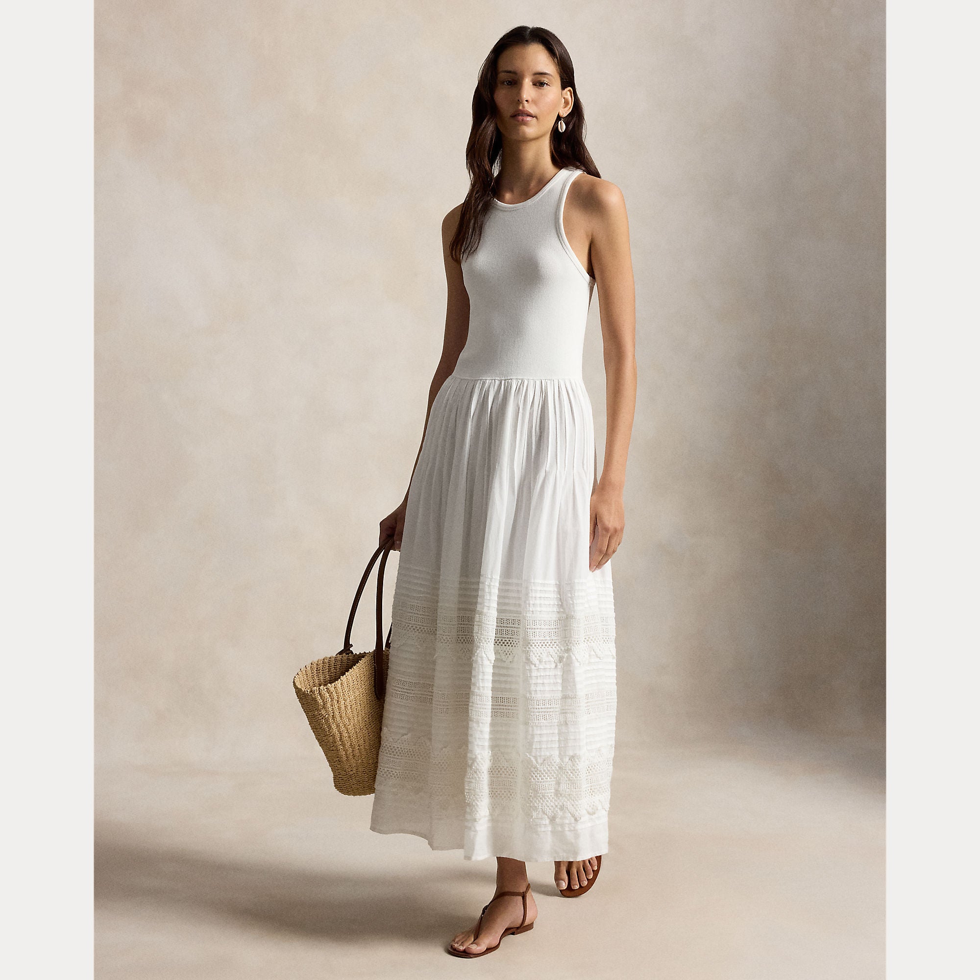 Lace-Trim Tank Dress - BoUvy