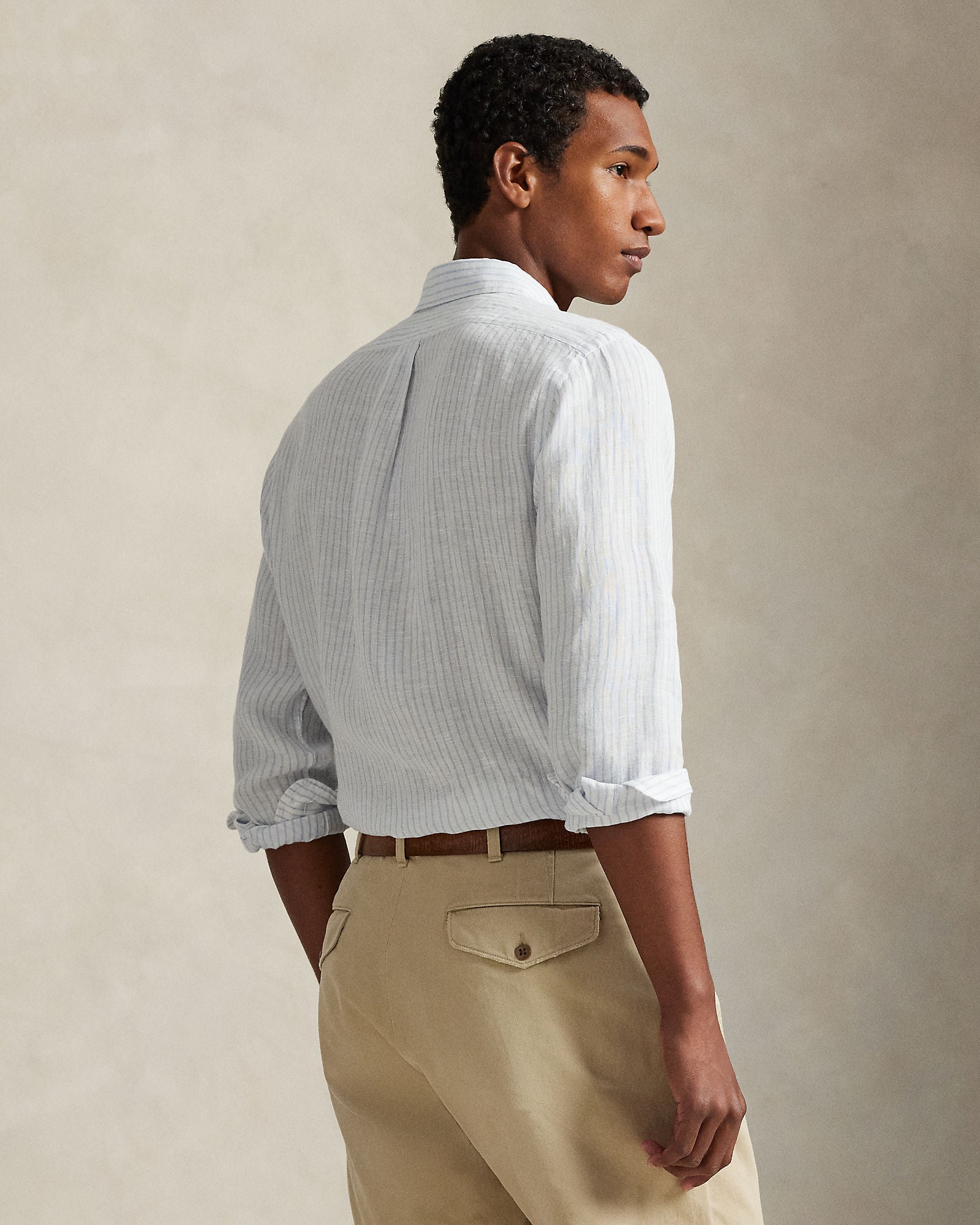 Custom Fit Striped Linen Shirt - BoUvy