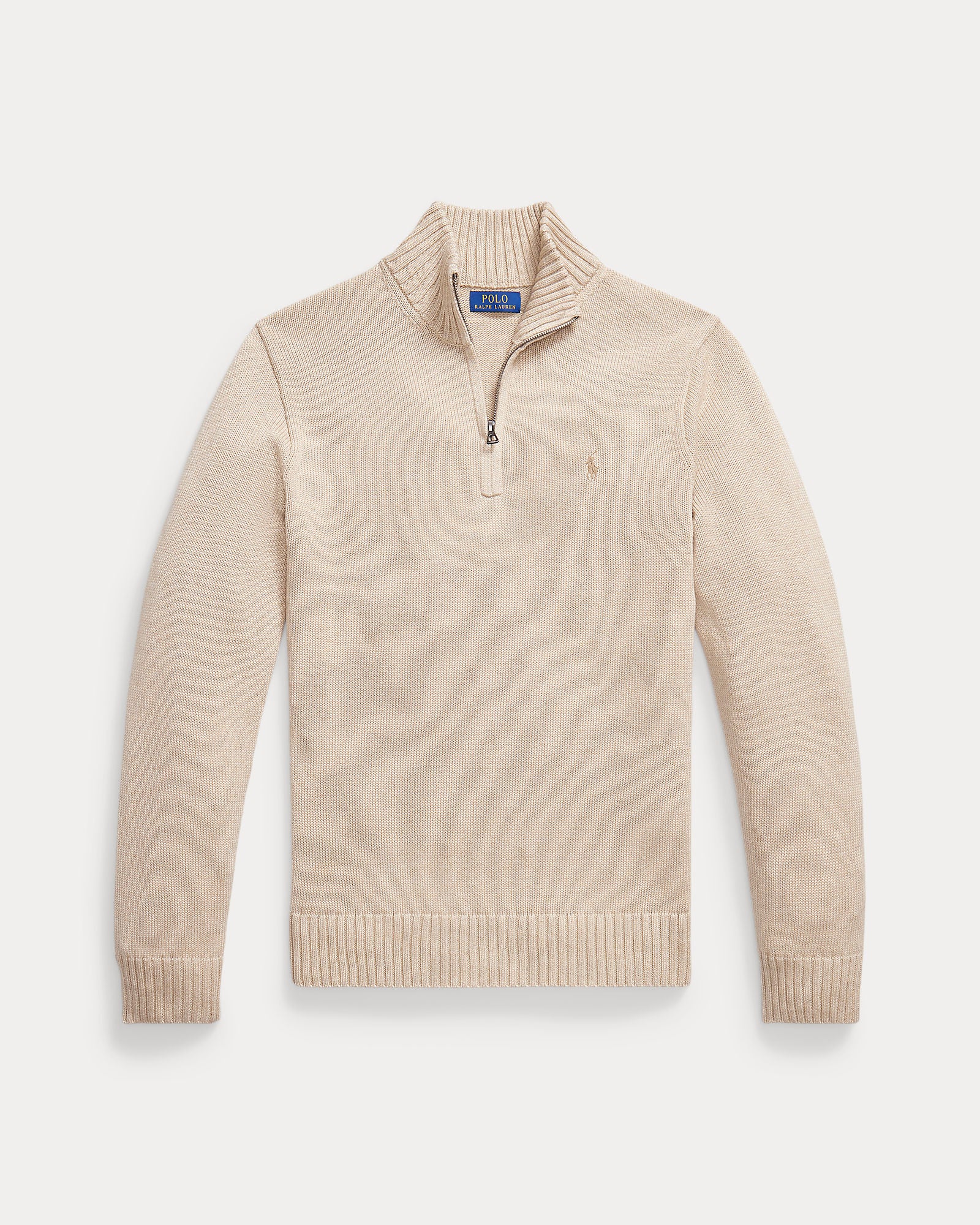 Cotton Quarter-Zip Mockneck Sweater - BoUvy
