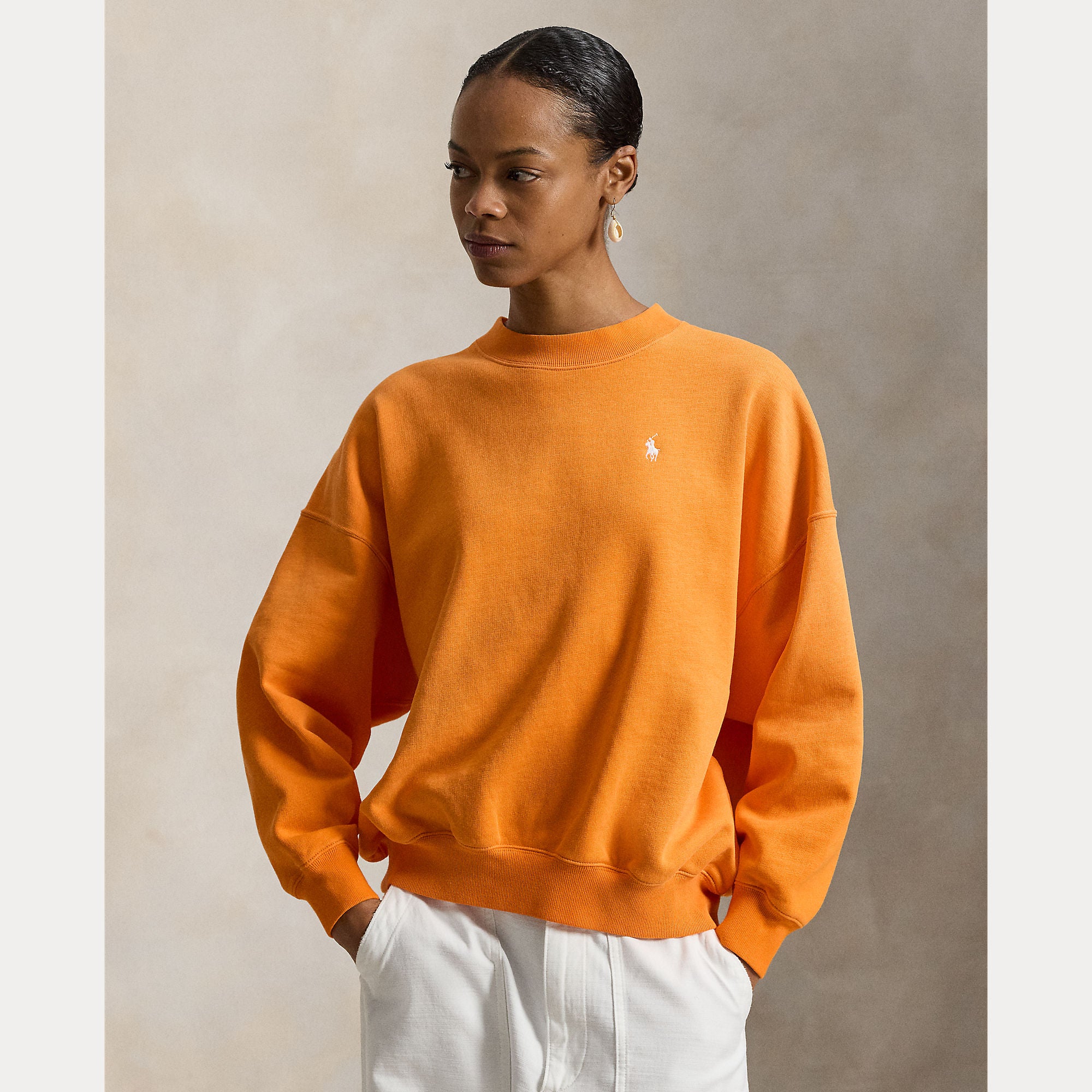 Oversize Back-Logo Fleece Crewneck - BoUvy