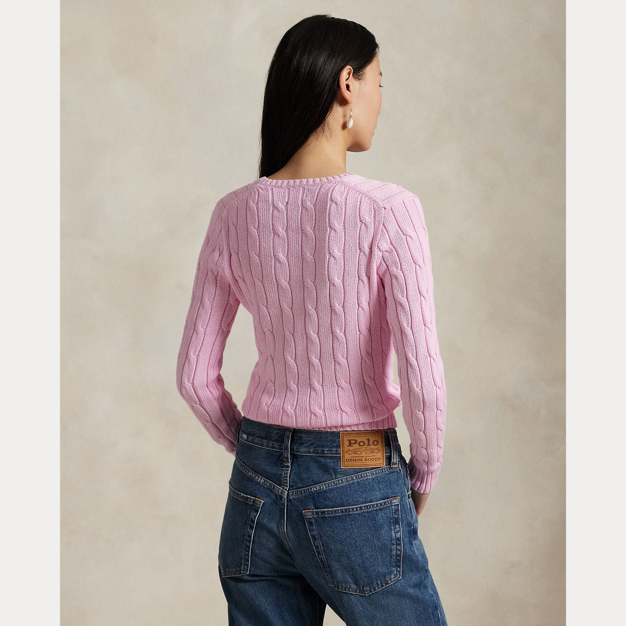 Cable-Knit Cotton V-Neck Sweater - BoUvy