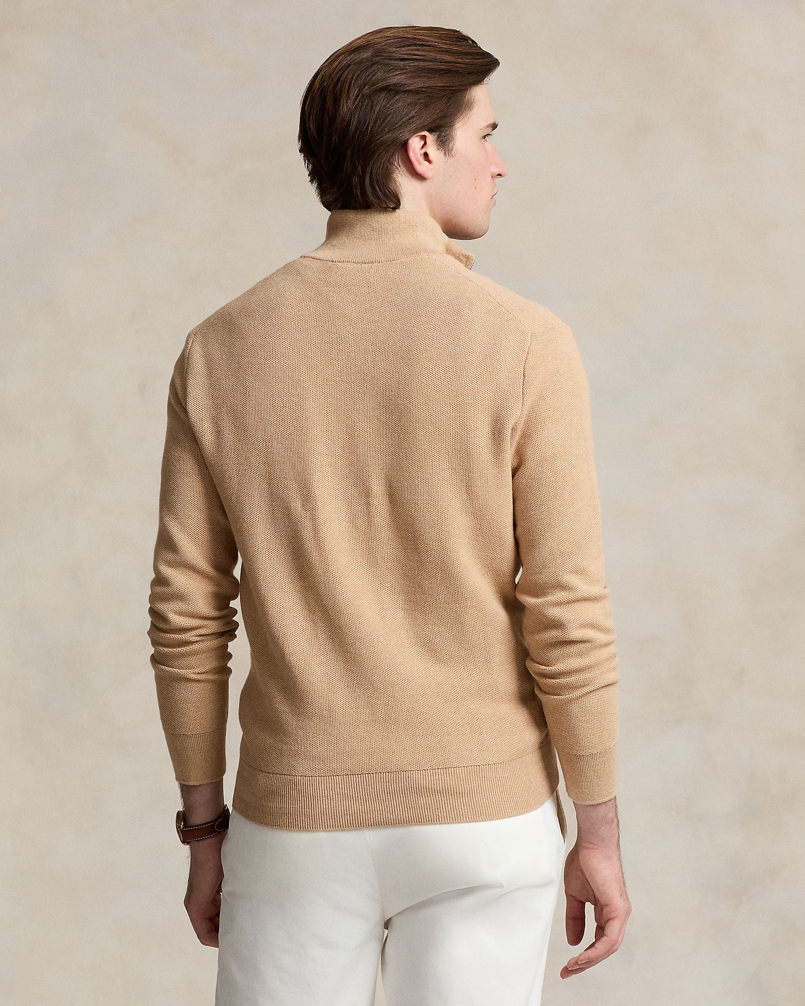 Mesh-Knit Cotton Quarter-Zip Sweater - BoUvy