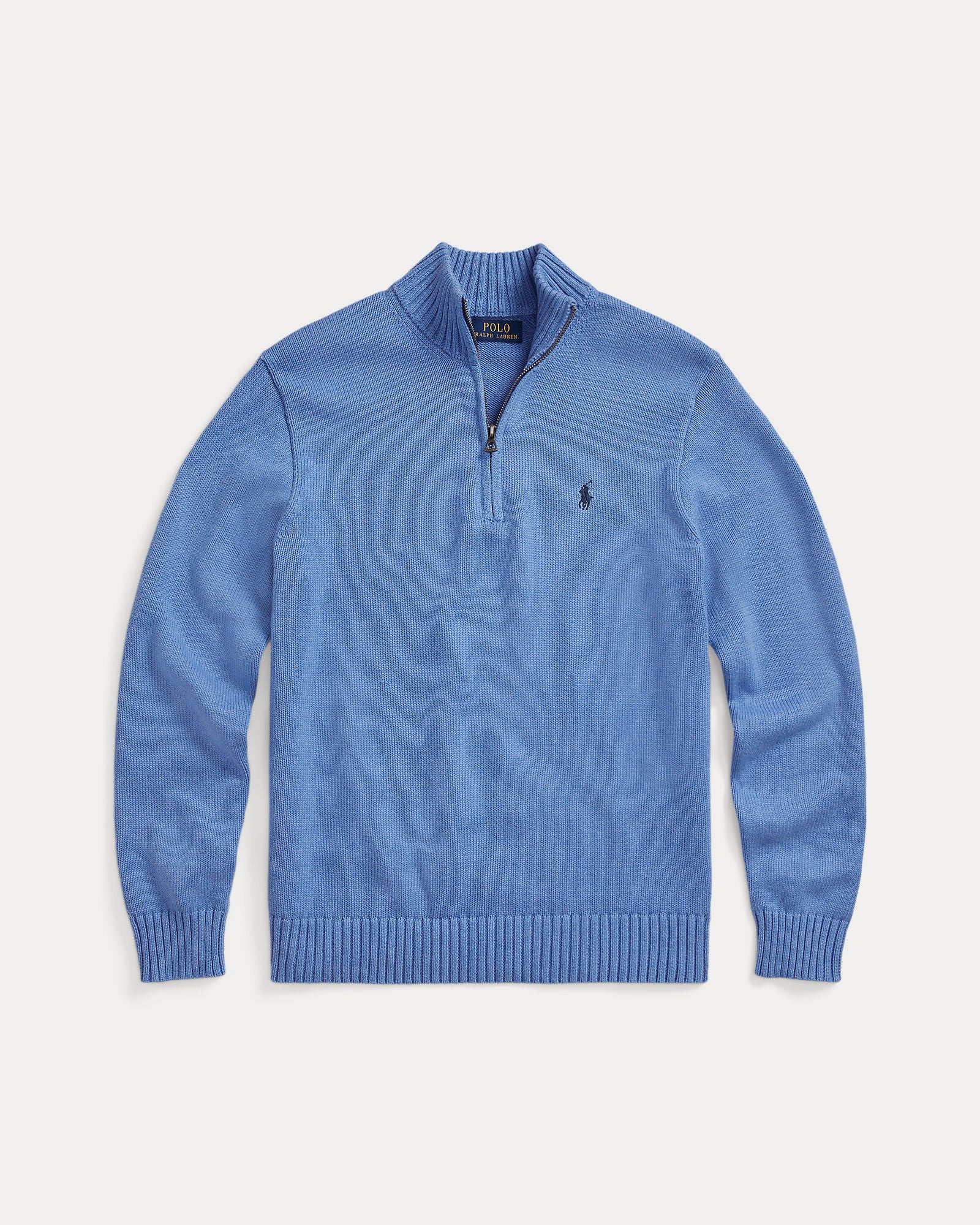 Cotton Quarter-Zip Mockneck Sweater - BoUvy