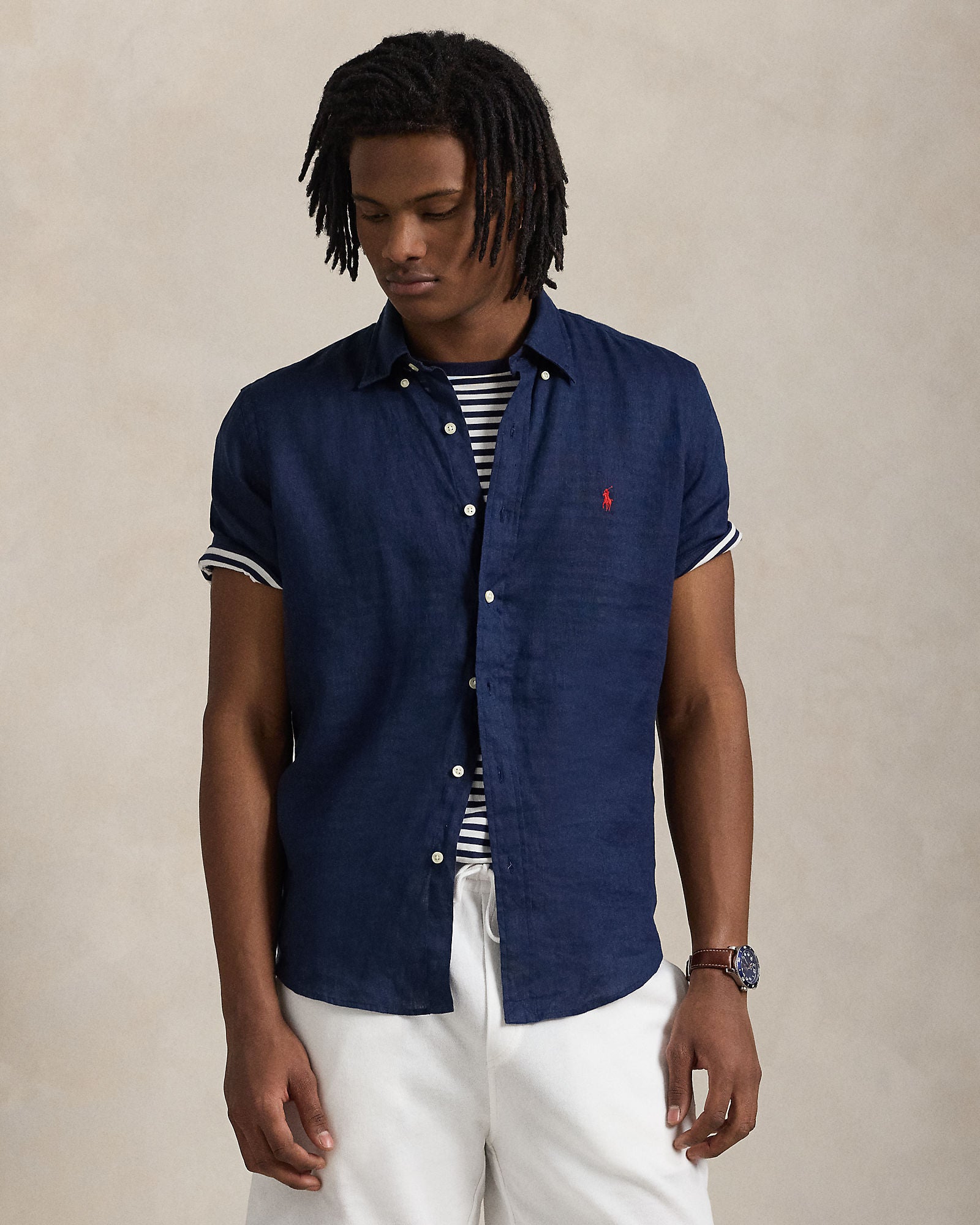 Short-Sleeve Linen Shirt - BoUvy