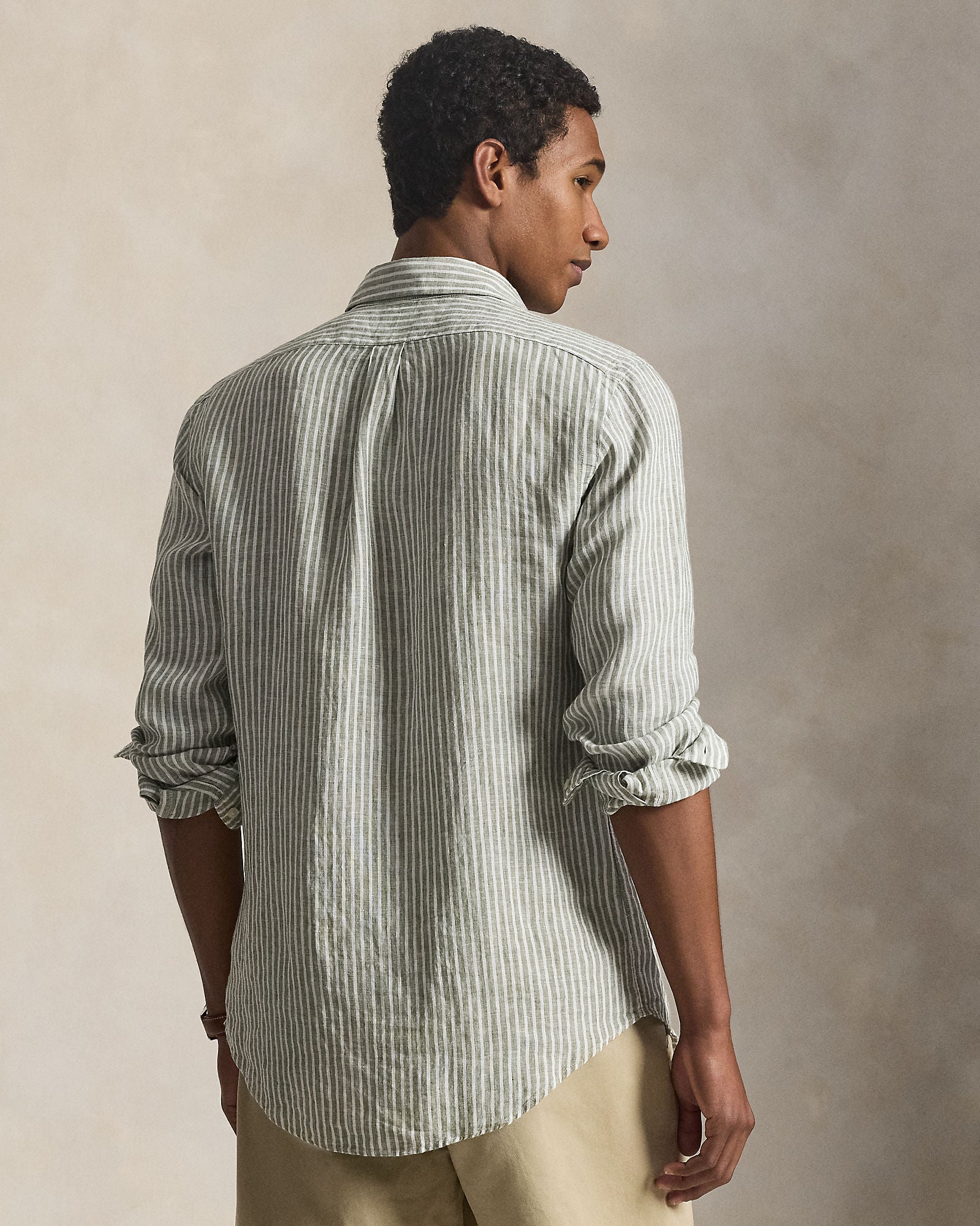 Custom Fit Striped Linen Shirt - BoUvy