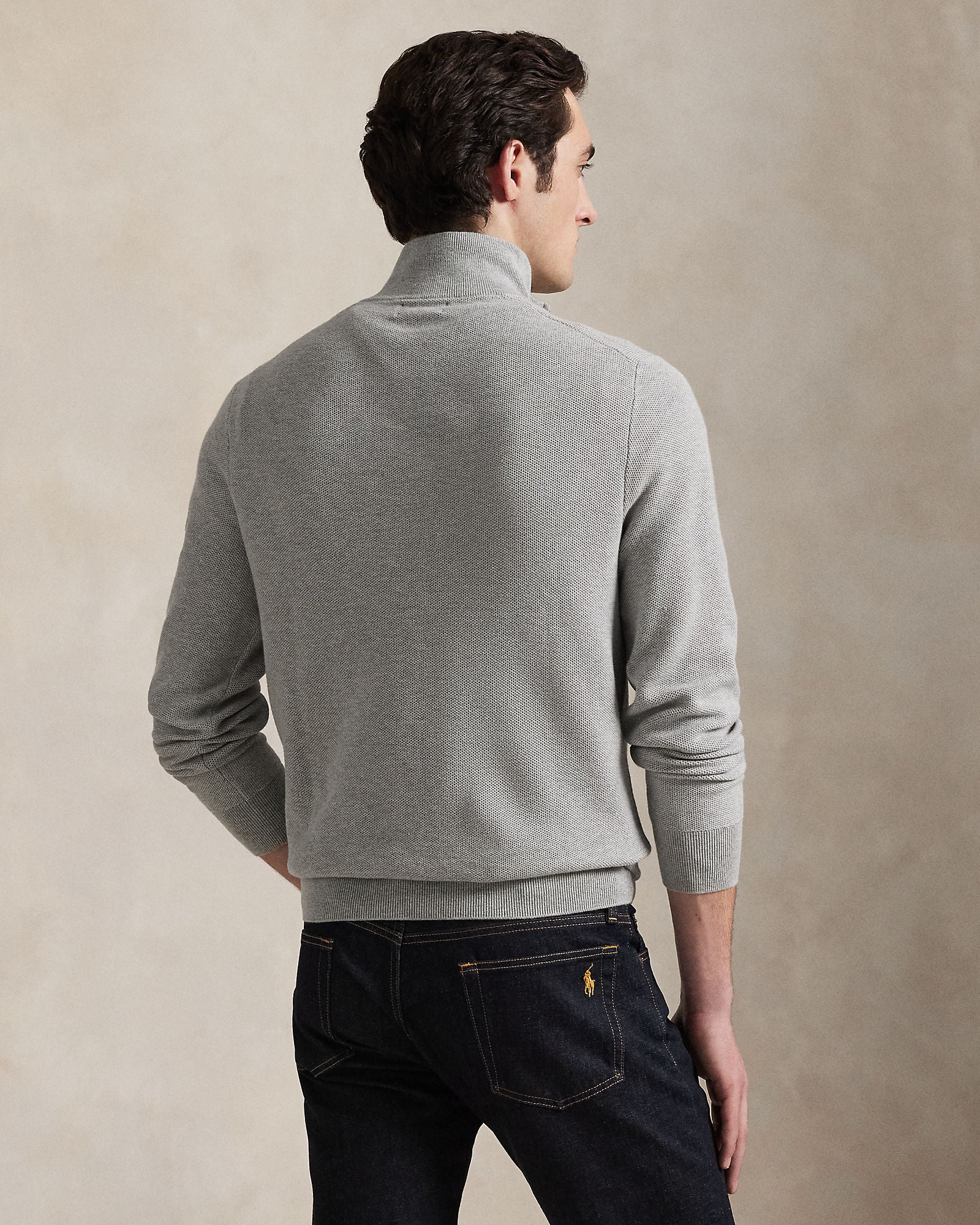 Mesh-Knit Cotton Quarter-Zip Sweater - BoUvy