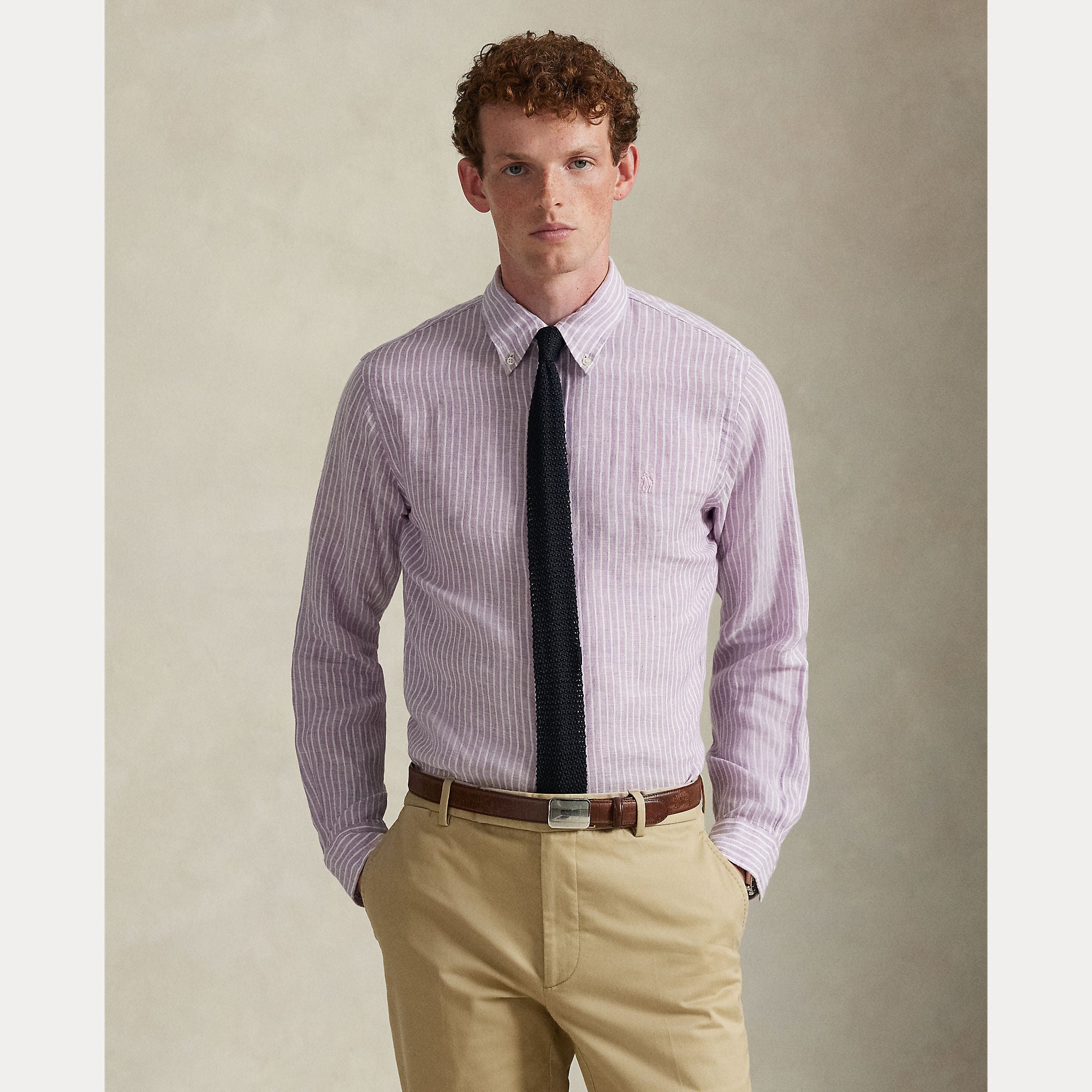 Custom Fit Striped Linen Shirt - BoUvy