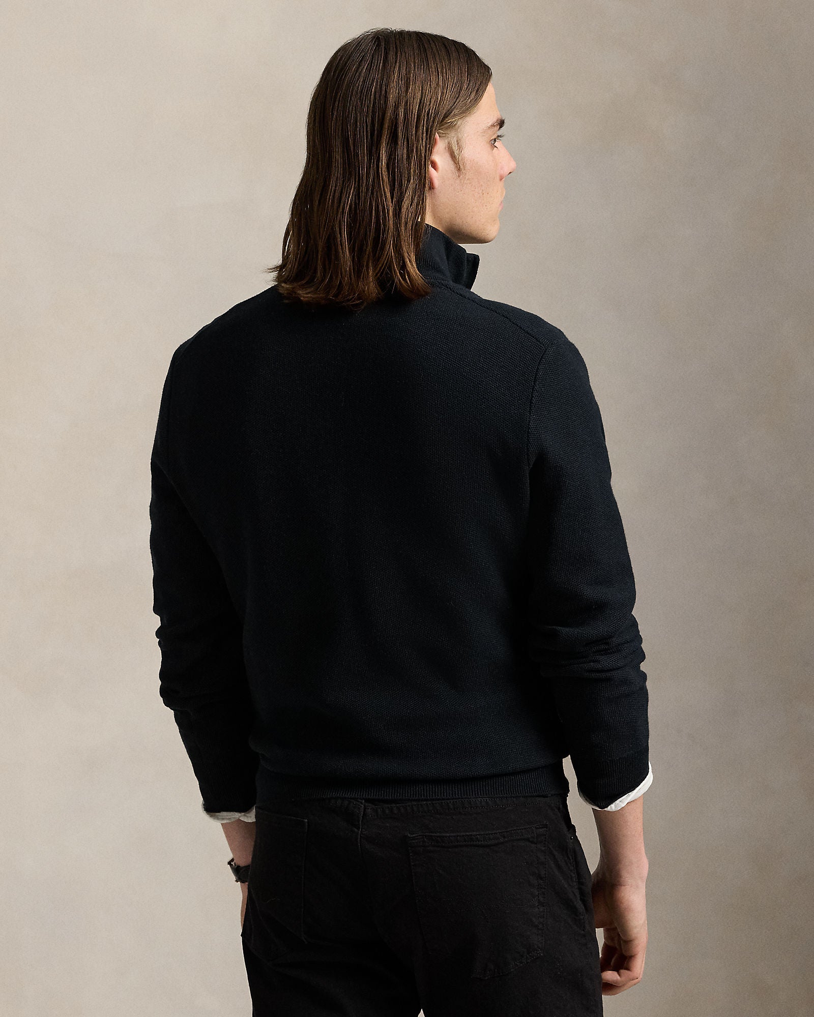 Mesh-Knit Cotton Quarter-Zip Sweater - BoUvy